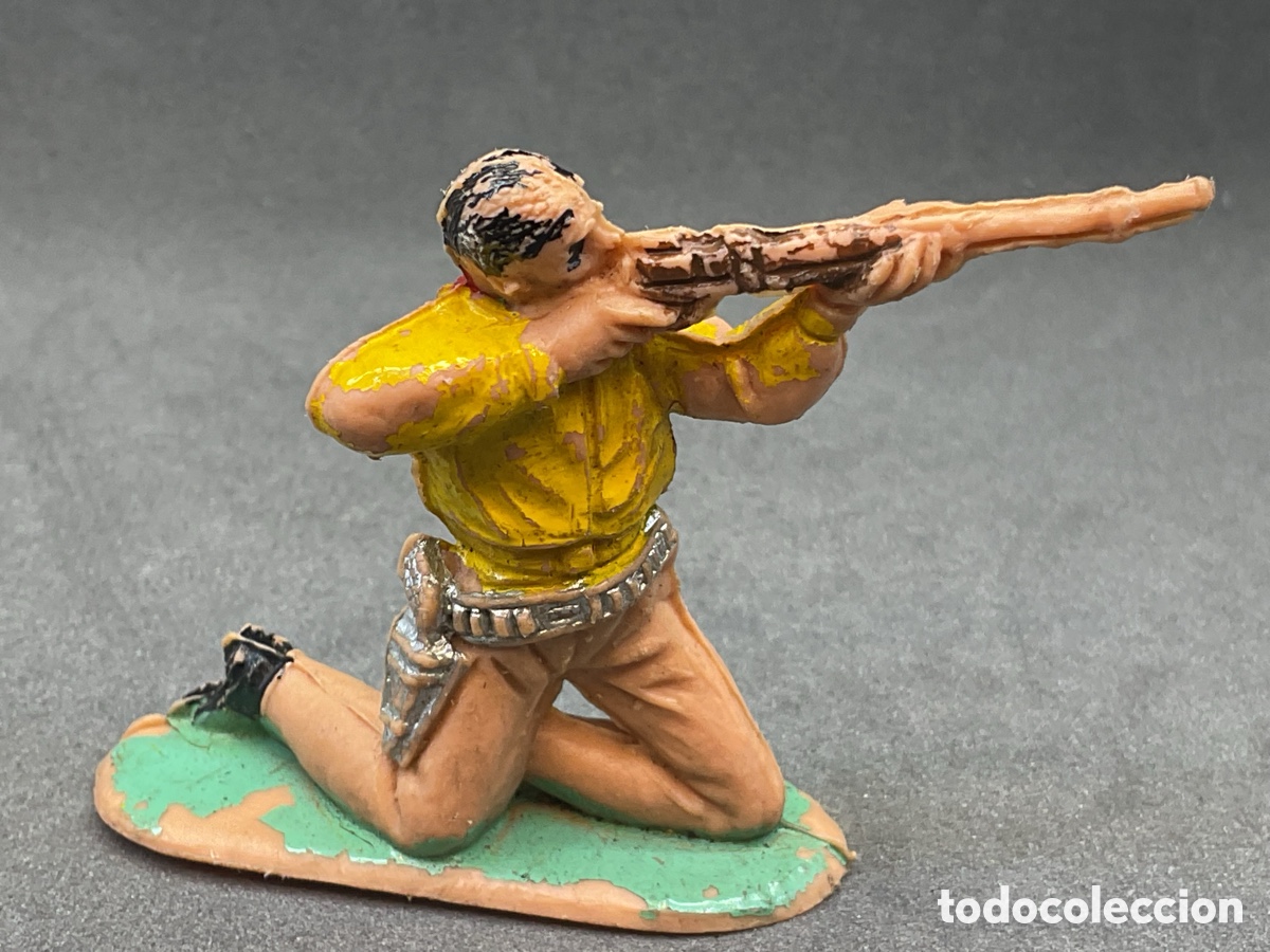 Figuras de goma y PVC: Antigua Figura del Oeste en Pl&aacute;stico. Cowboy de Jecsan . A&ntilde;os 70.