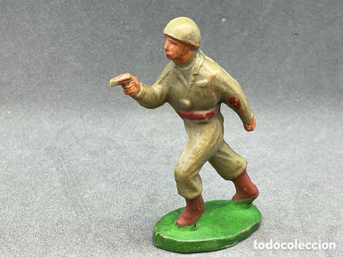 Figuras de goma y PVC: ANTIGUA FIGURA EN PLASTICO Y/O BAQUELITA. SOLDADO II GUERRA MUNDIAL. J.S.B. MADE IN BELGICA.