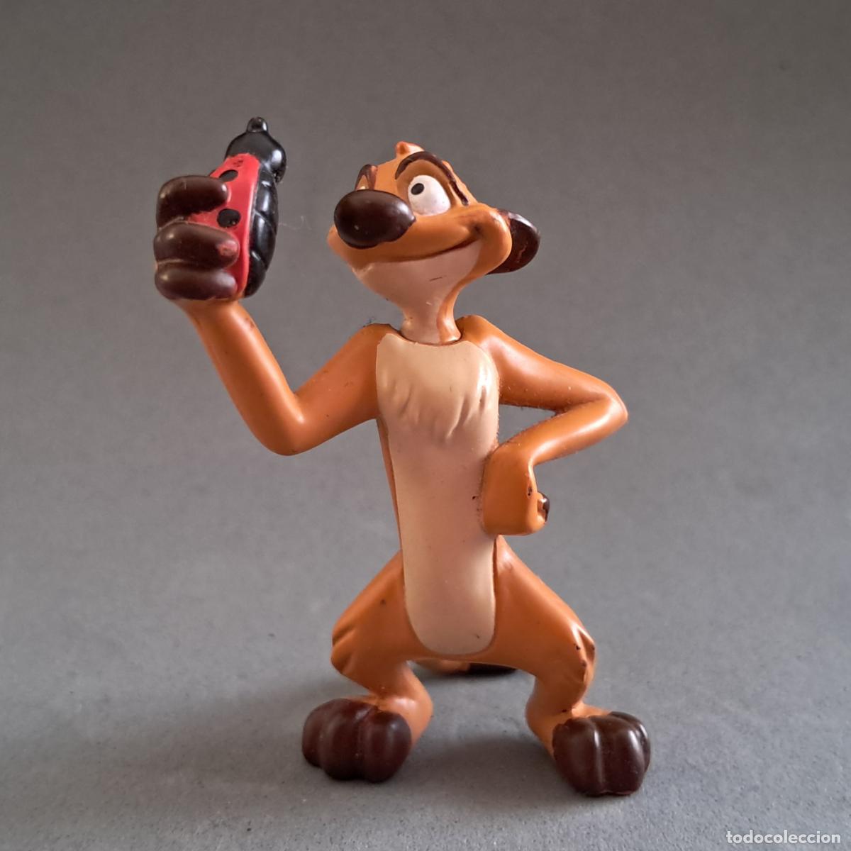 Figuras de goma y PVC: Antigua figura del suricato Tim&oacute;n, amigo inseparable de Pumba en la pel&iacute;cula de Disney El Rey Le&oacute;n