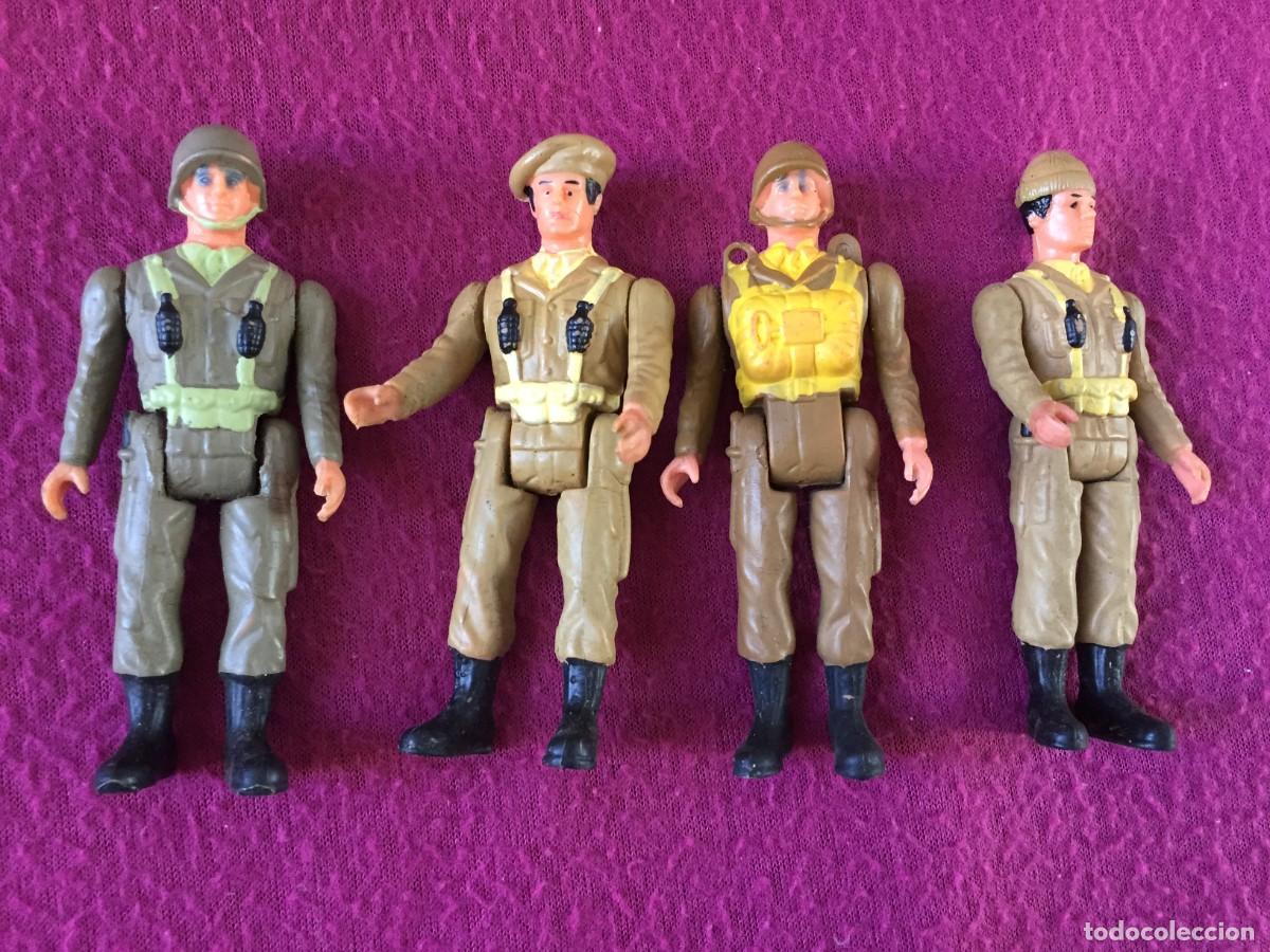 Figuras de goma y PVC: 4 SOLDADOS DE GOMA - SOLDADOS PARACAIDISTA Y FUERZAS ESPECIALES - EN BUEN ESTADO- ESTILO GIJOE