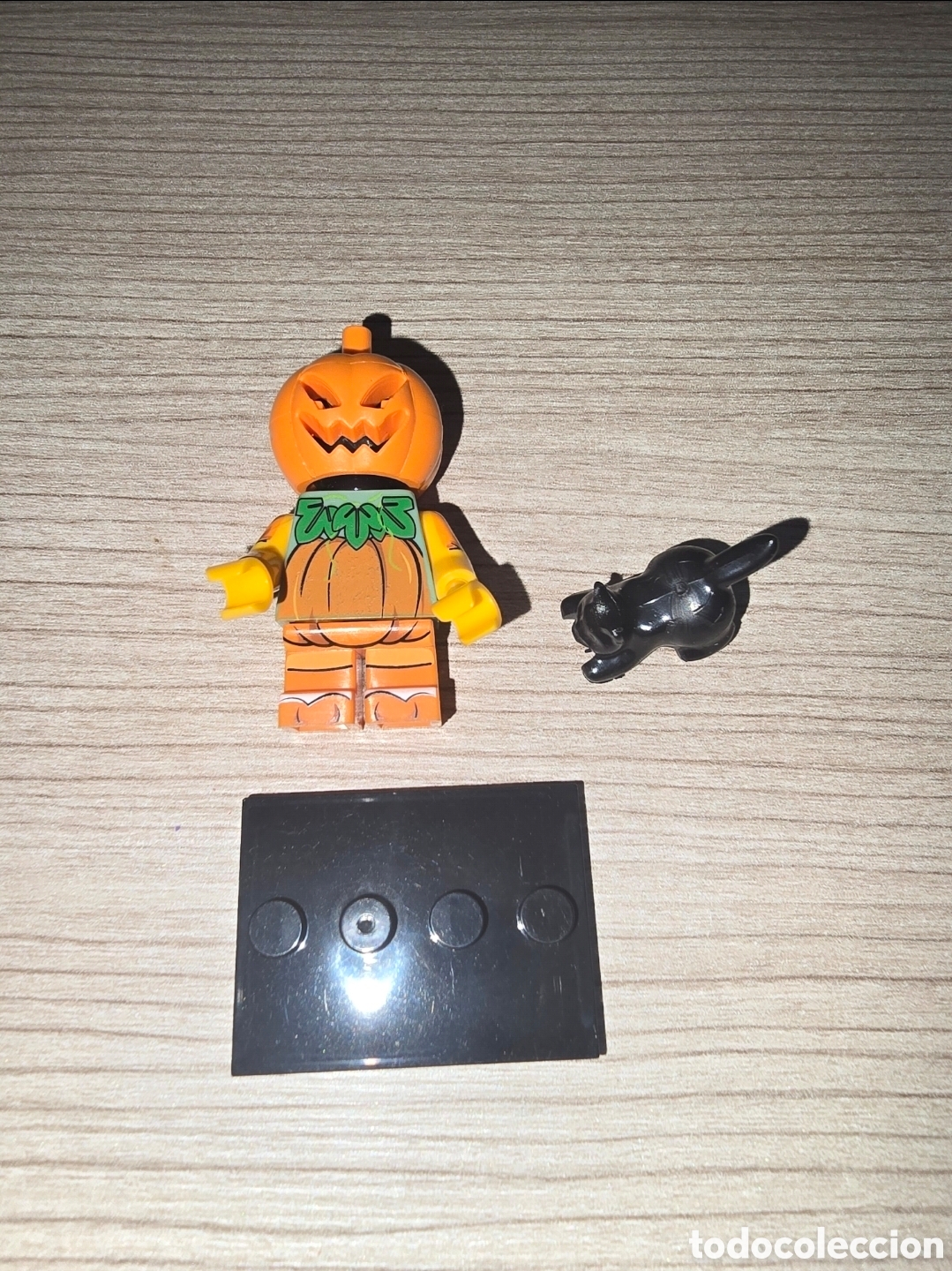 Figuras de goma y PVC: Minifigura compatible con lego calabaza con gato negro terror Halloween monstruos mu&ntilde;eco