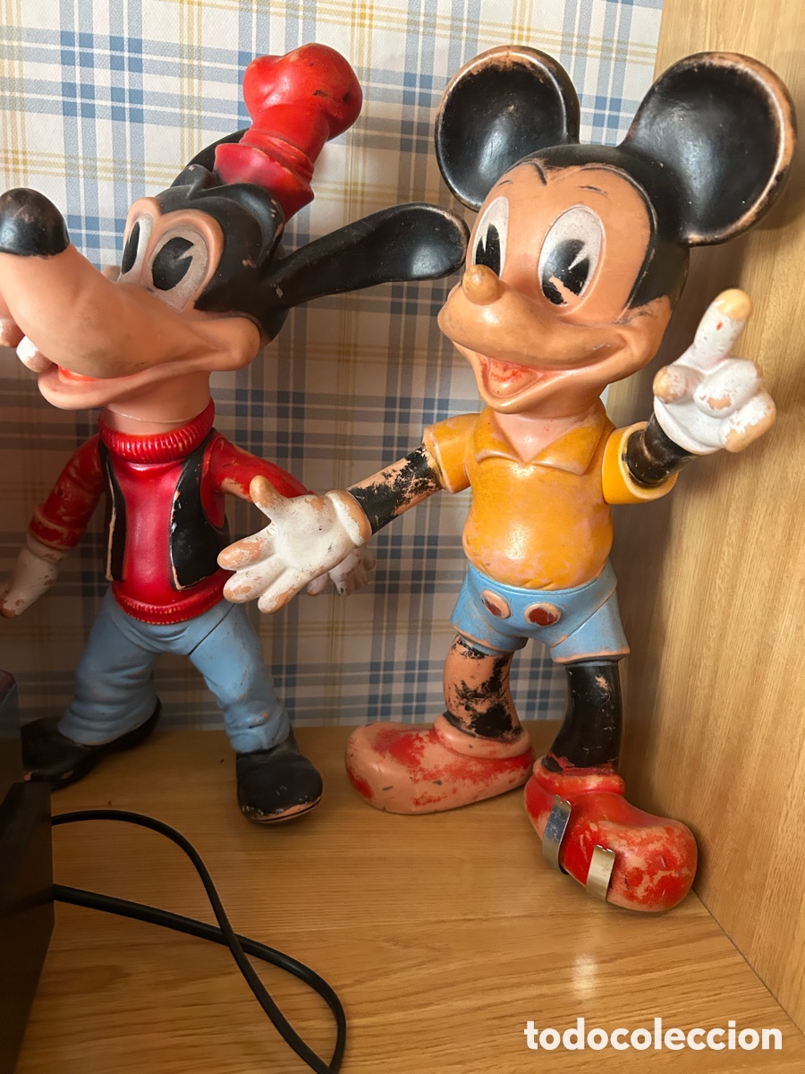 Figuras de goma y PVC: Mu&ntilde;ecos a&ntilde;os 60 goofy y Mickey Mouse