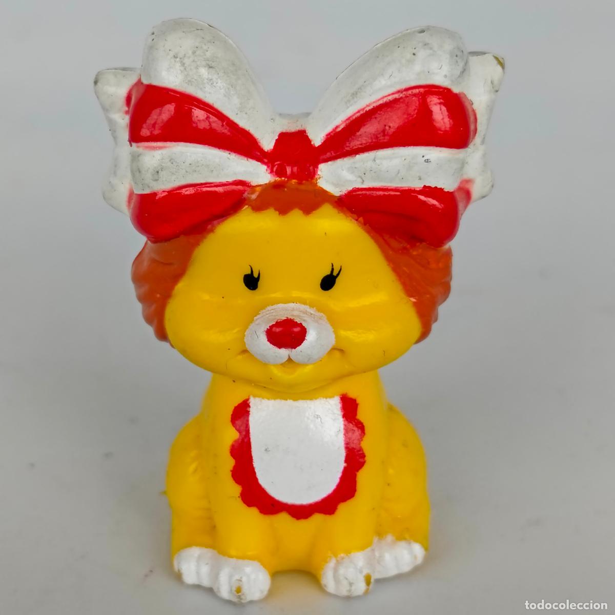 Figuras de goma y PVC: Antigua figura perrita rosa lazo mu&ntilde;eco figurita mu&ntilde;equito mascota perra Bonnie Silverlit Toys