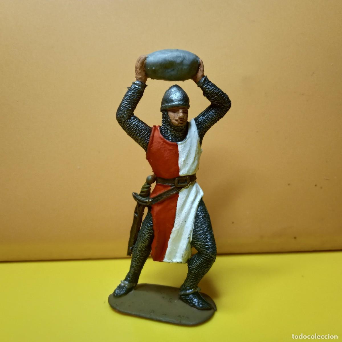 Figuras de goma y PVC: JECSAN - PUCHOL: FIGURA SOLDADO MEDIAVAL ESCALA 1/28 (6,5 CM)