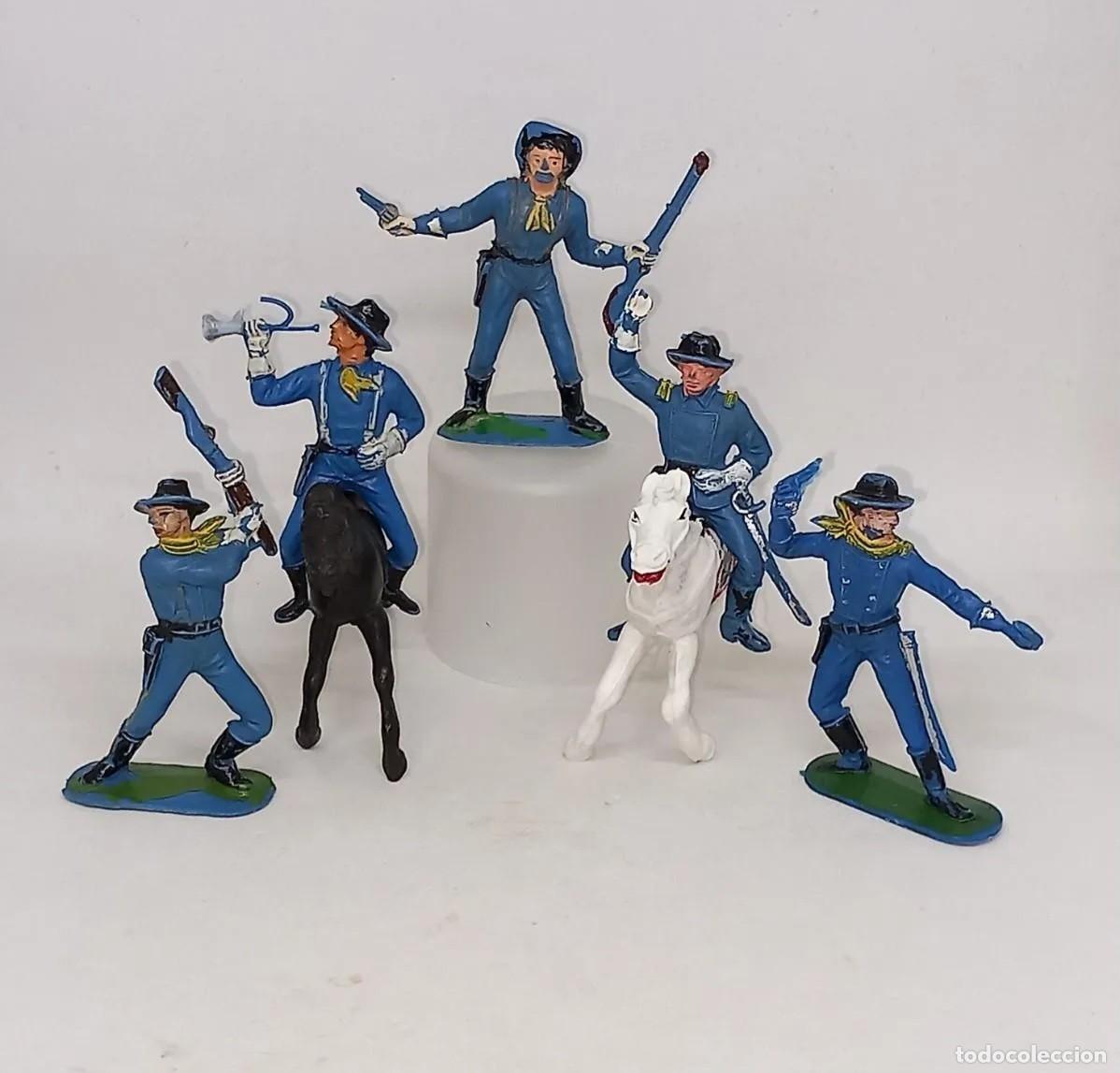 Figuras de goma y PVC: JECSAN OESTE RIN TIN TIN OFICIAL A CABALLO SOLDADO 7&deg; CABALLER&Iacute;A FEDERAL YANKEE NORDISTA 60-70 RTOY