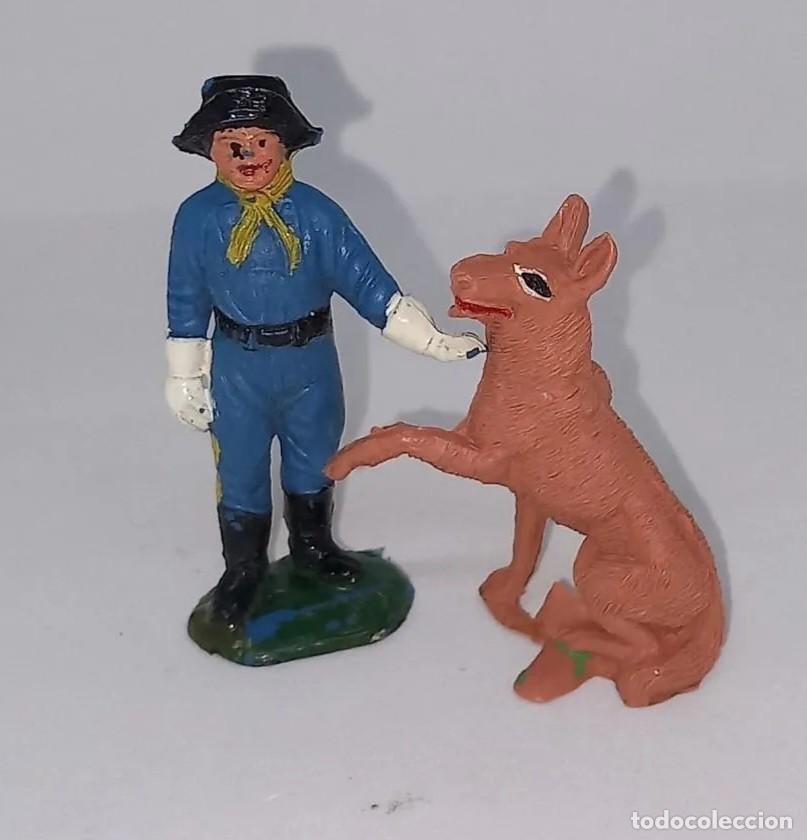 Gummi- und PVC-Figuren: JECSAN OESTE RUSTY Y PERRO RIN TIN TIN SOLDADO 7&deg; CABALLER&Iacute;A FEDERAL YANKEE NORDISTA 60'S-70'S RTOY
