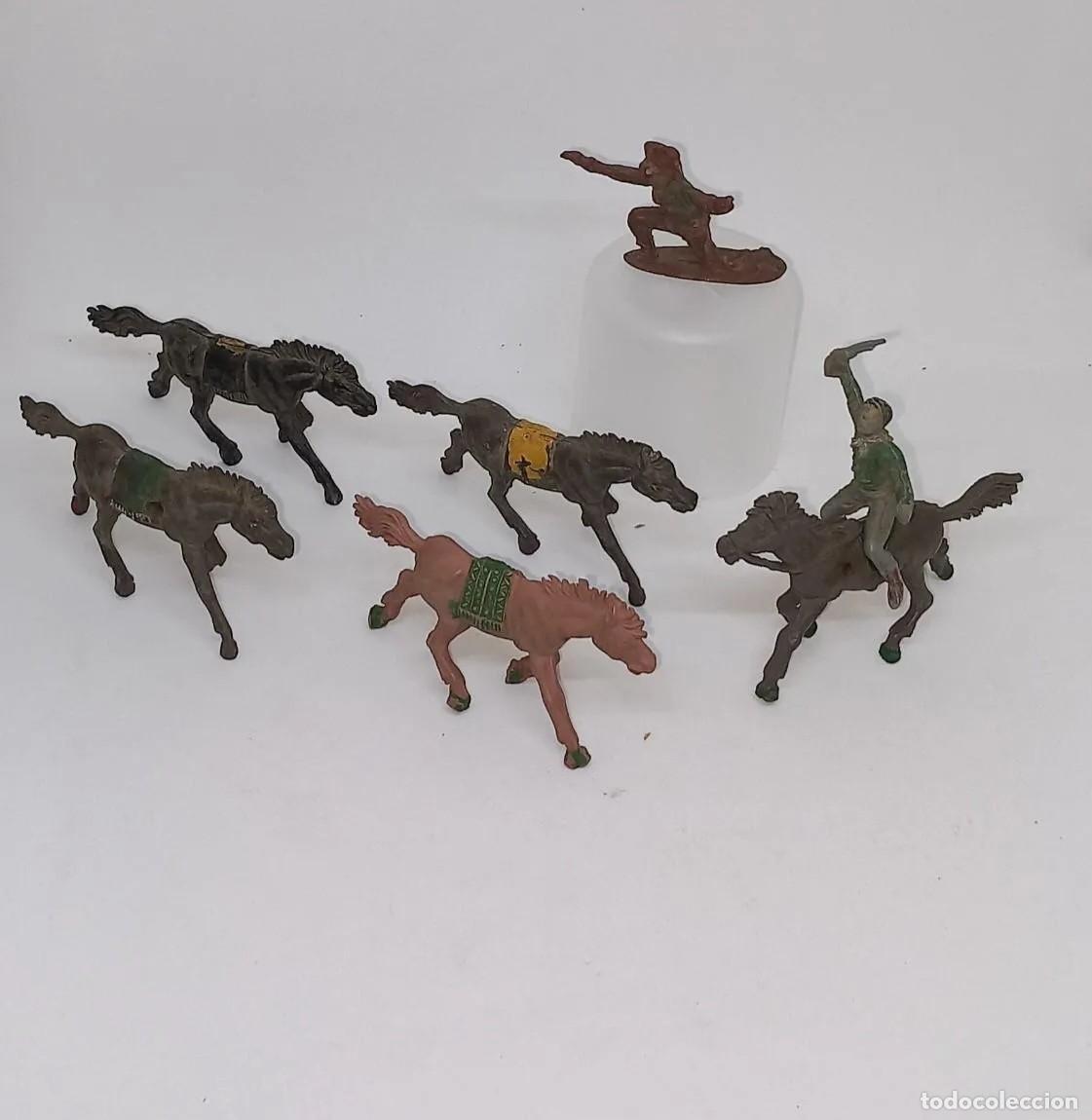Figure di Gomma e PVC: PECH OESTE COWBOY VAQUERO CABALLO INDIO DE GOMA SERIE PEQUE&Ntilde;A ORIGINAL A&Ntilde;OS 50 RTOY