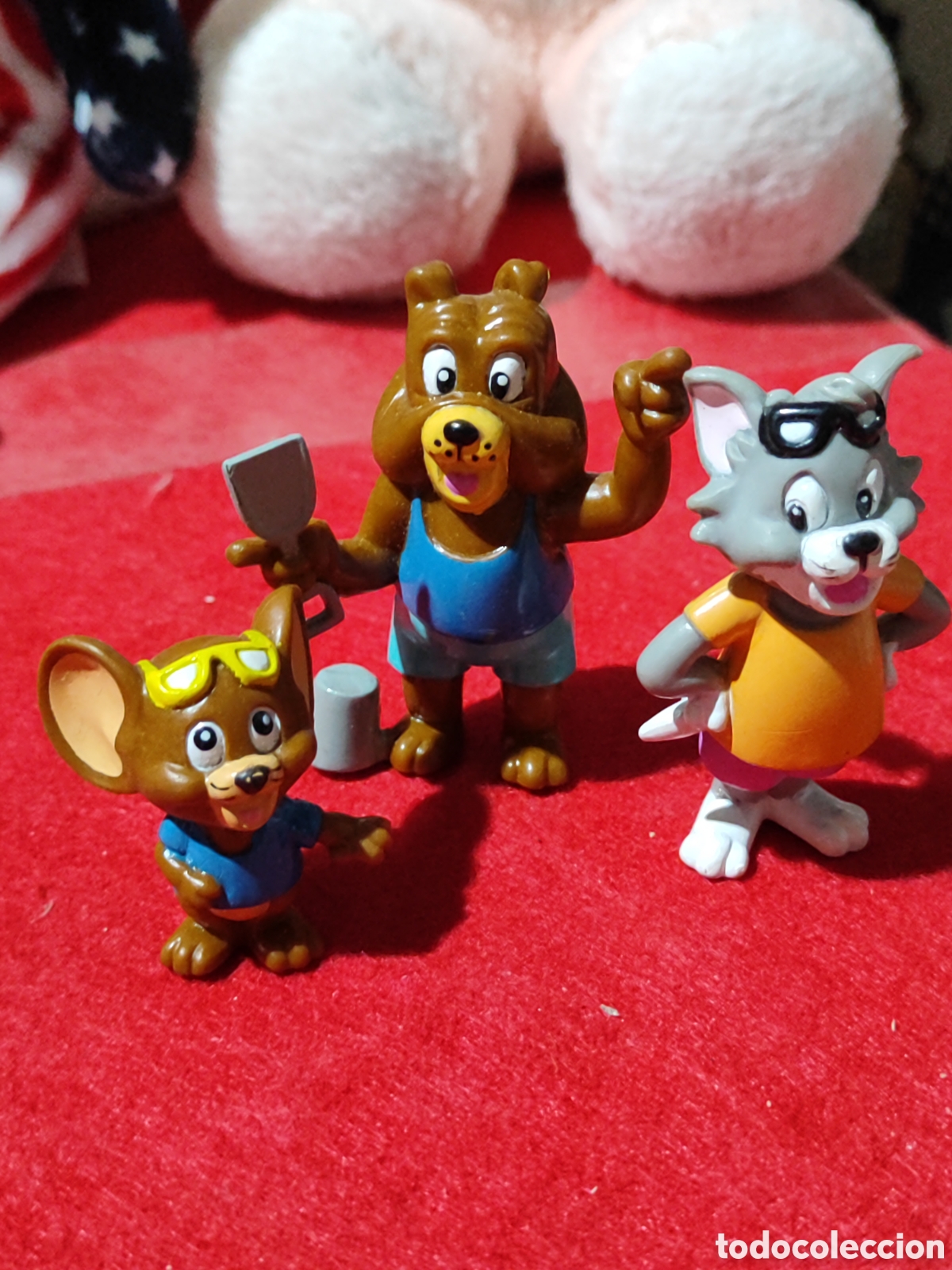 Figuras de goma y PVC: Figuras PVC Tom Jerry y Spike versi&oacute;n playa TEC 1994