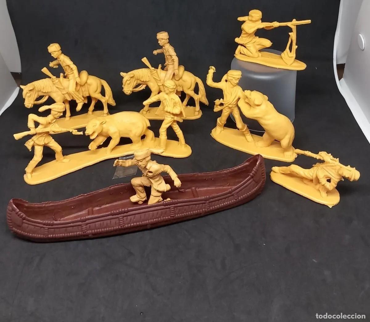Figuras de goma y PVC: ATLANTIC OESTE 1/32 FAR WEST STORY DAVY CROCKETT DAVID REMERO CABALLO OSO EL ALAMO 1205 A&Ntilde;OS 70 RTOY