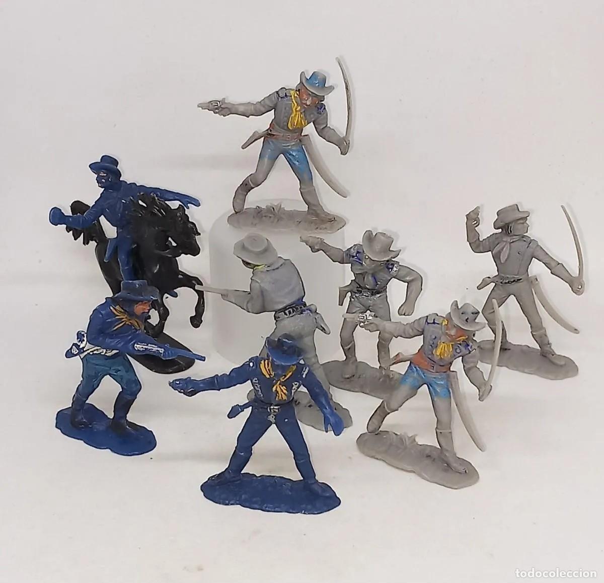 Figuras de goma y PVC: JEAN HOEFLER OESTE SOLDADOS SUDISTA CONFEDERADO NORDISTA YANKEE 6,5 CM GERMANY 70'S RTOY
