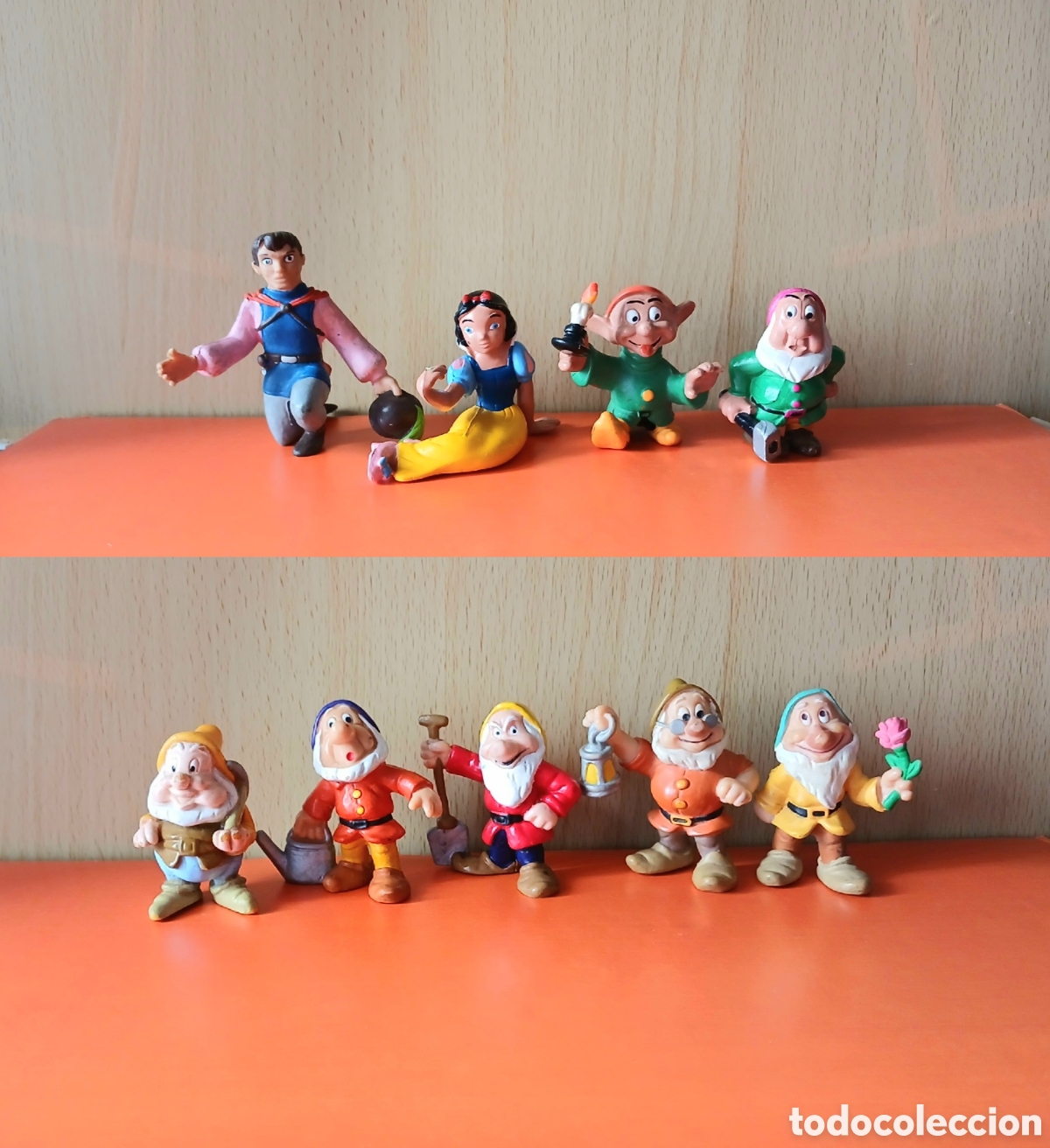 Figuras de goma y PVC: Lote figuras PVC Blancanieves y los siete enanitos Disney