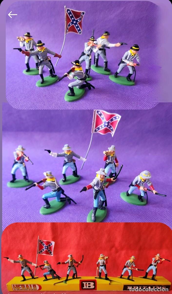 Figuras de goma y PVC: 3 sets de soldados sudistas - soldaditos pl&aacute;stico (segun fotos)