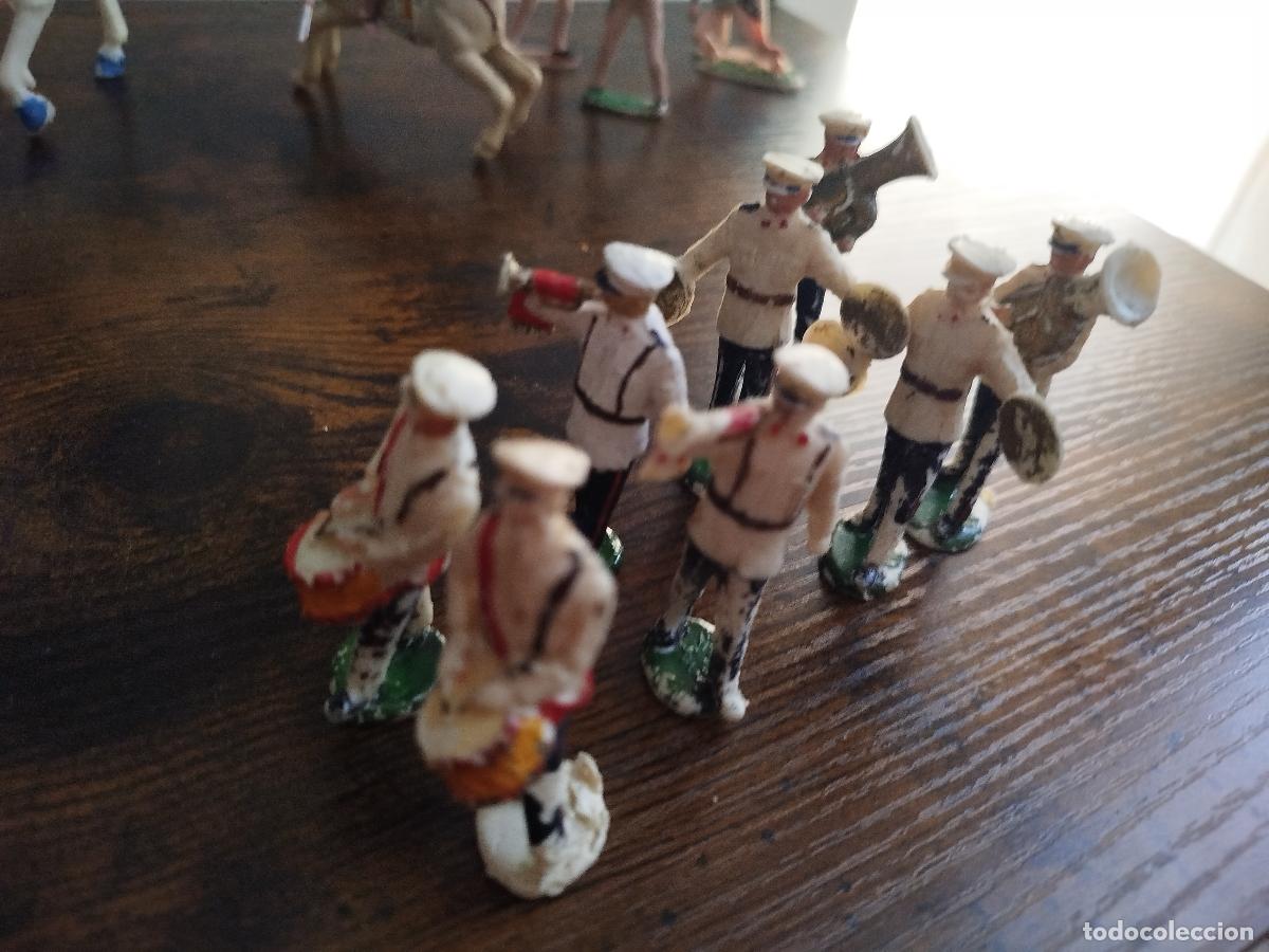 Figuras de goma y PVC: Banda m&uacute;sica milltar pl&aacute;stico antigua a&ntilde;os 60