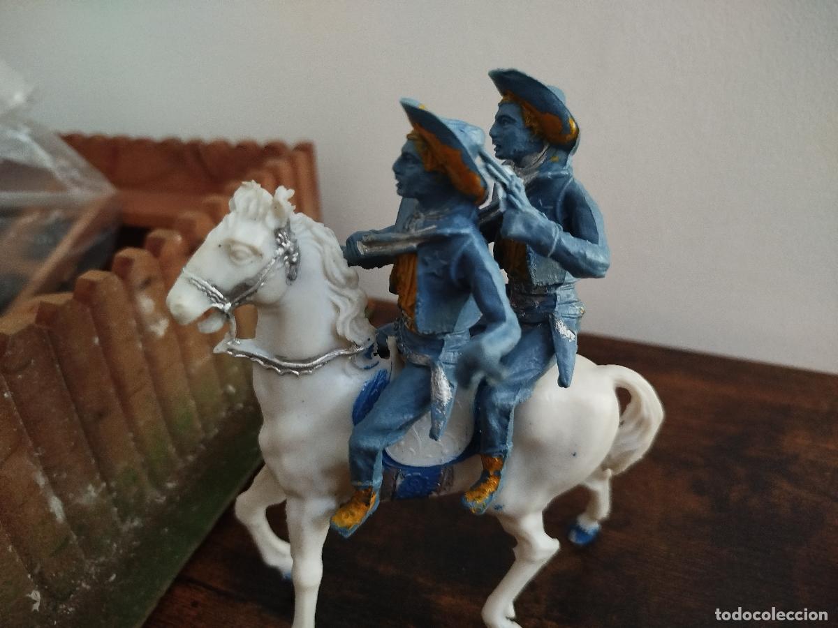 Figuras de goma y PVC: Dos sheriff oeste a caballo, tama&ntilde;o grande A&Ntilde;OS 60