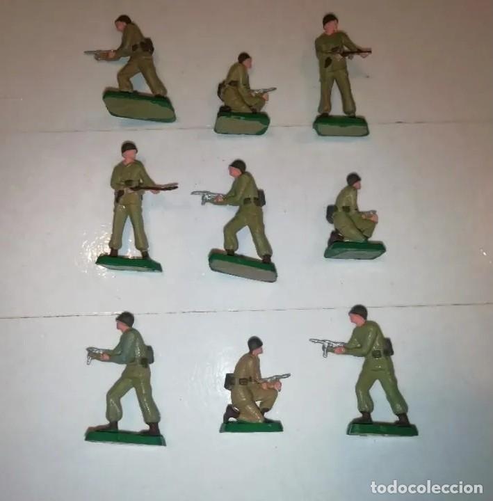 Figuras de goma y PVC: STARLUX 35 MM 1/50 9 SOLDADOS INFANTER&Iacute;A AMERICANA DE 2&ordf; GUERRA MUNDIAL MADE IN FRANCE A&Ntilde;OS 70 RTOY