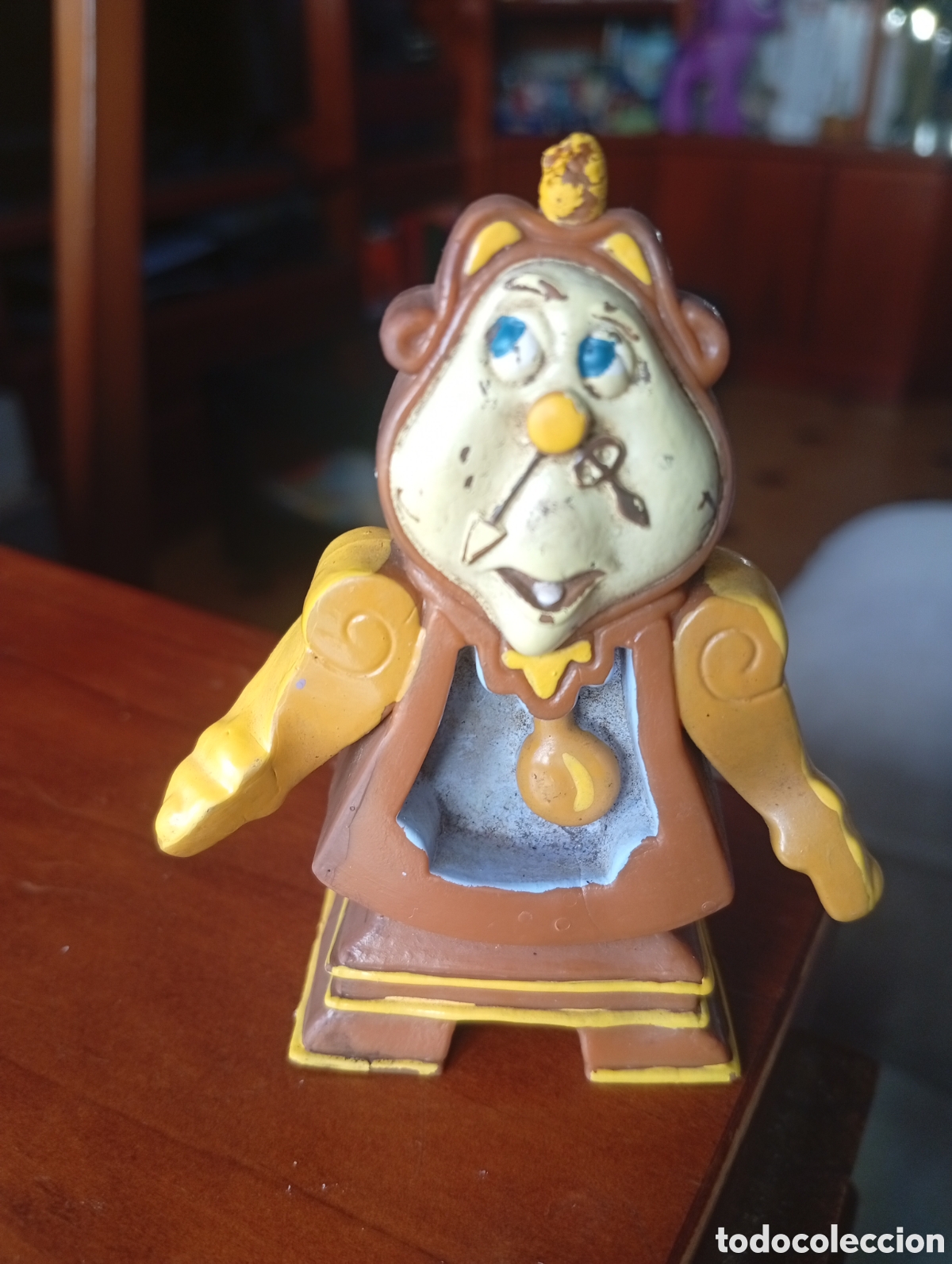 Figuras de goma y PVC: MU&Ntilde;ECO FIGURA PVC DISNEY RELOJ DING DONG BELLA Y BESTIA COSGSWORTH DISNEY JUST TOYS NY LIC