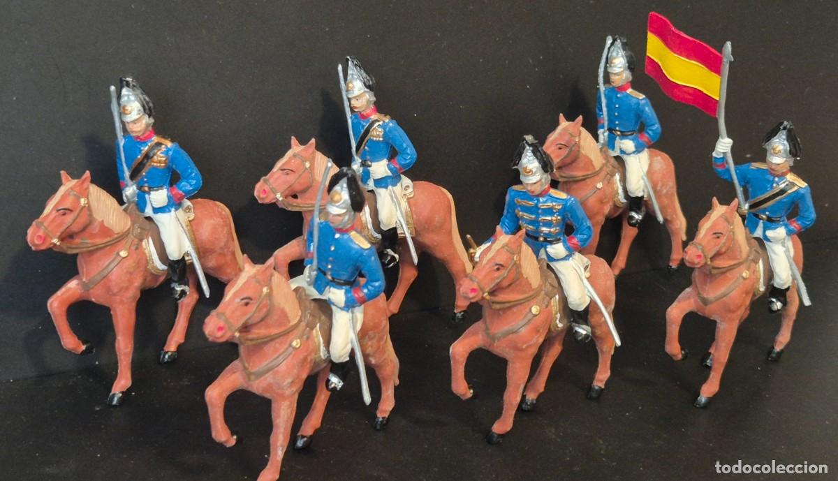 Figuras de goma y PVC: SOLDIS REAMSA GOMARSA LOTE COMPLETO DRAGONES A CABALLO GOMA