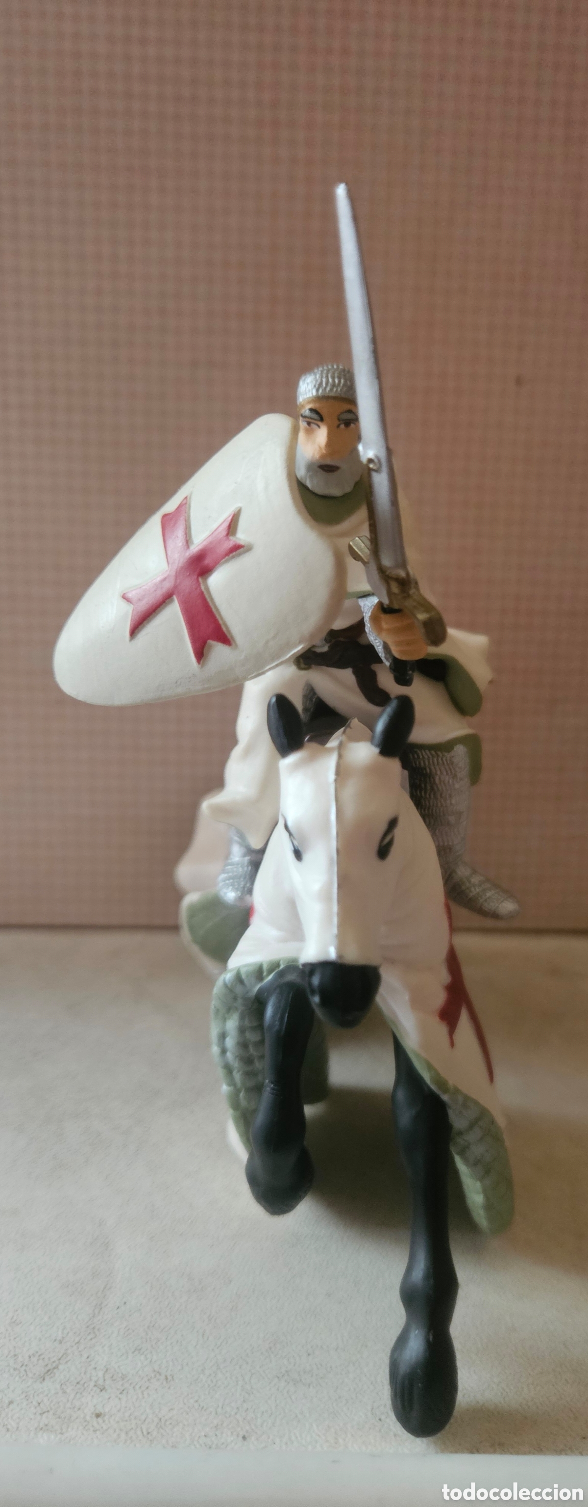 Figuras de goma y PVC: TEMPLARIO MEDIEVAL MONTADO - CASA MEDINA TOLEDO - ESTADO IMPECABLE / NUEVO SIN USO - VINTAGE A&Ntilde;OS 90