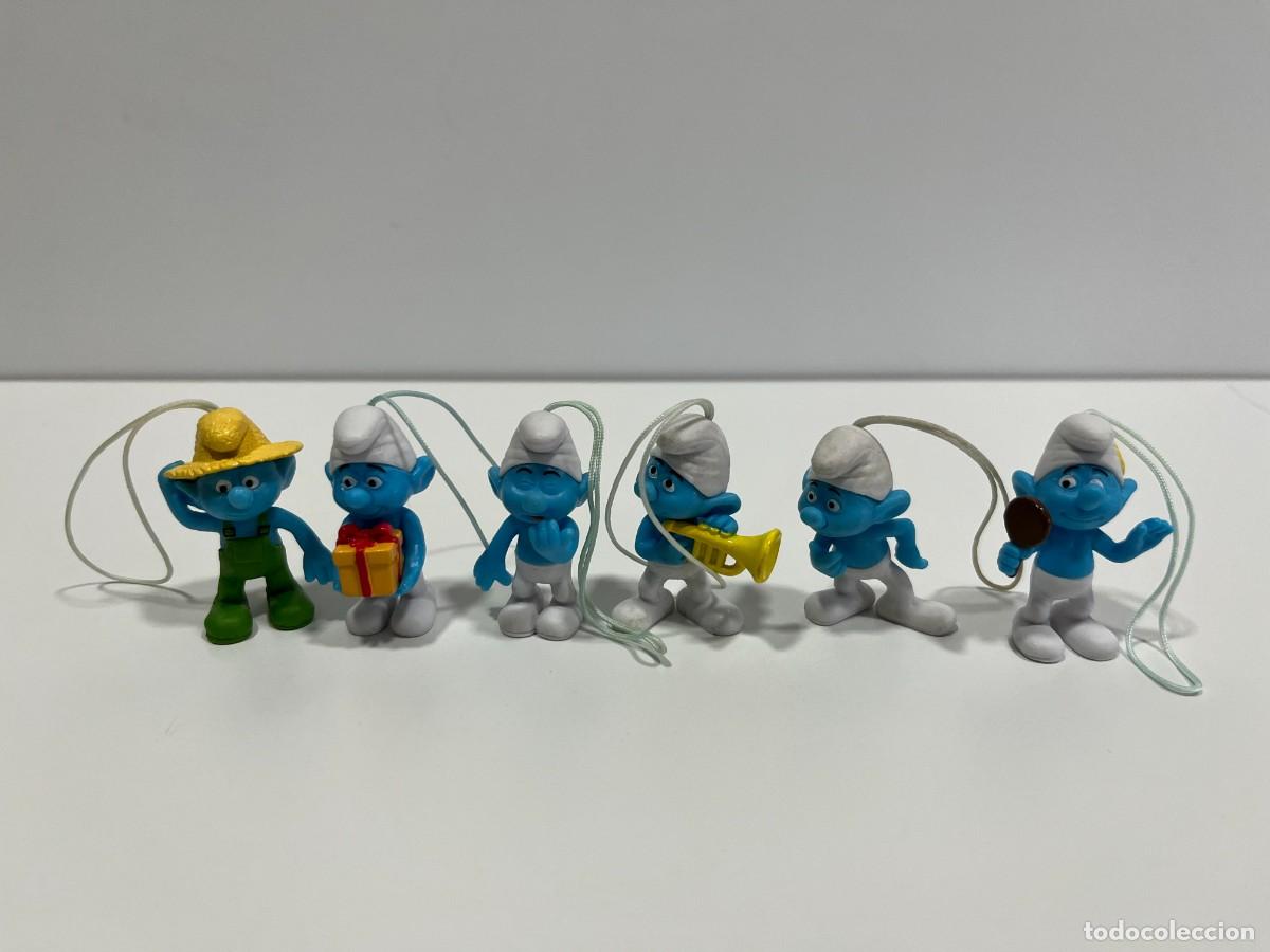 Figuras de goma y PVC: Juguete colgantes The Smurfs pack x 6 #148