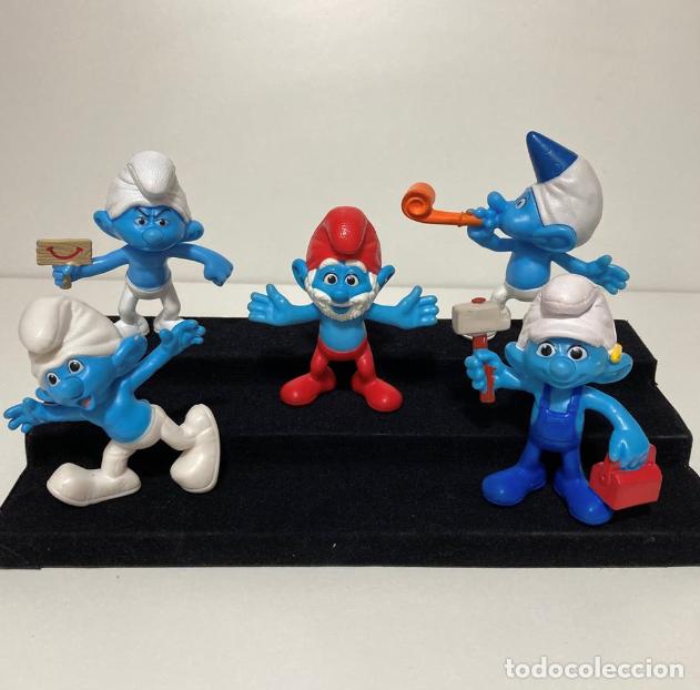 Figuras de goma y PVC: Juguete Pitufos pack x 5, 8cm. #170