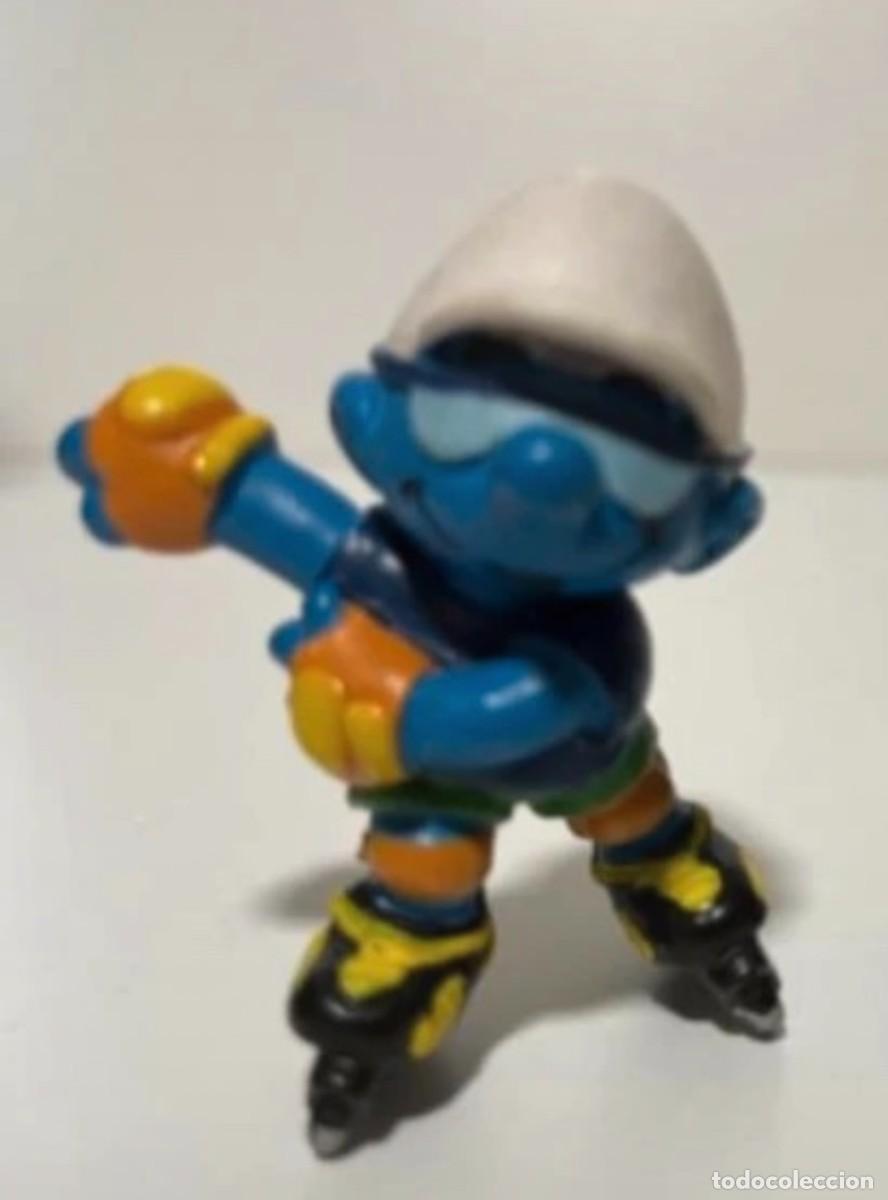 Figuras de goma y PVC: Juguete Pitufo Patinador Schleich #174