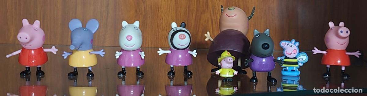 Figuras de goma y PVC: LOTE DE 9 FIGURAS DE PEPPA PIG &middot; A&ntilde;o 2003 (Excepto la de goma que es del a&ntilde;o 2024)