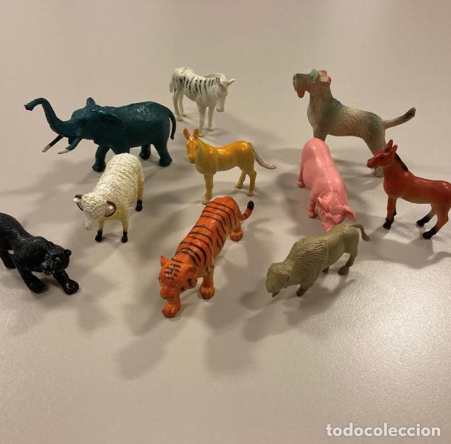 Figuras de goma y PVC: Juguete pack x 10 animales #184