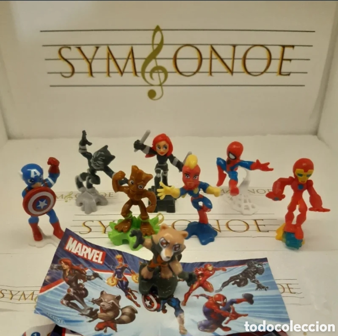Figuras de goma Kinder: Colecci&oacute;n completa Marvel Kinder Sorpresa spiderman capit&aacute;n Am&eacute;rica