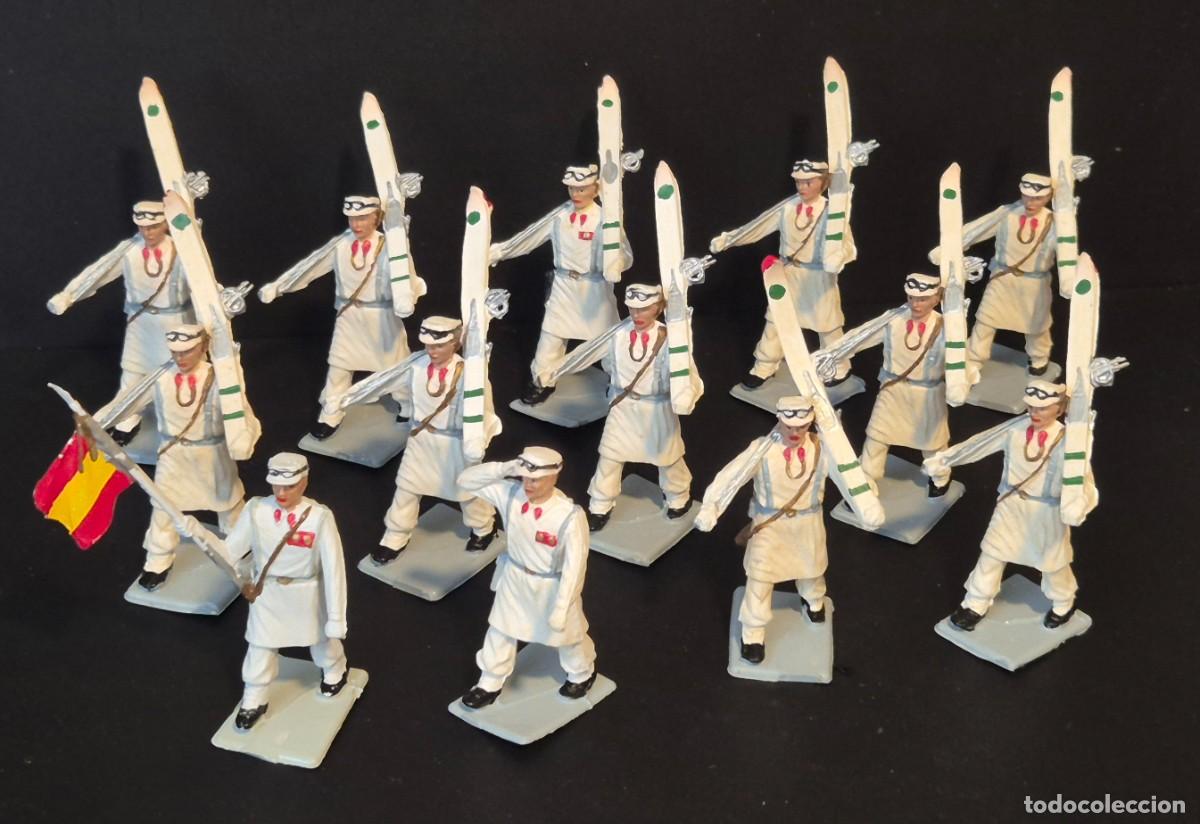 Figurines en Caoutchouc et PVC: SOLDIS REAMSA GOMARSA LOTE EJERCITO ESPA&Ntilde;OL ESQUIADORES COMPLETO