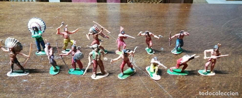 Figuras de goma y PVC: LOTE INDIOS A PIE JECSAN (COMANSI, JECSAN, REAMSA, LAFREDO, SOTORRES)