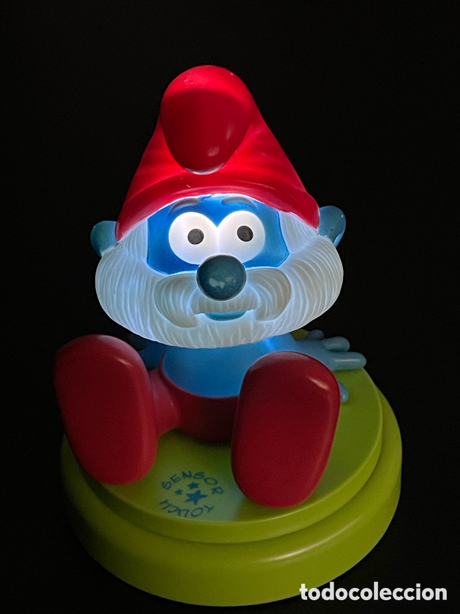 Figuras de goma y PVC: FIGURA PAPA PITUFO LAMPARA LUZ NOCTURNA FUNCION TACTIL - 15cm. - SMURF - FUNCIONA CON 3 PILAS AA/LR6