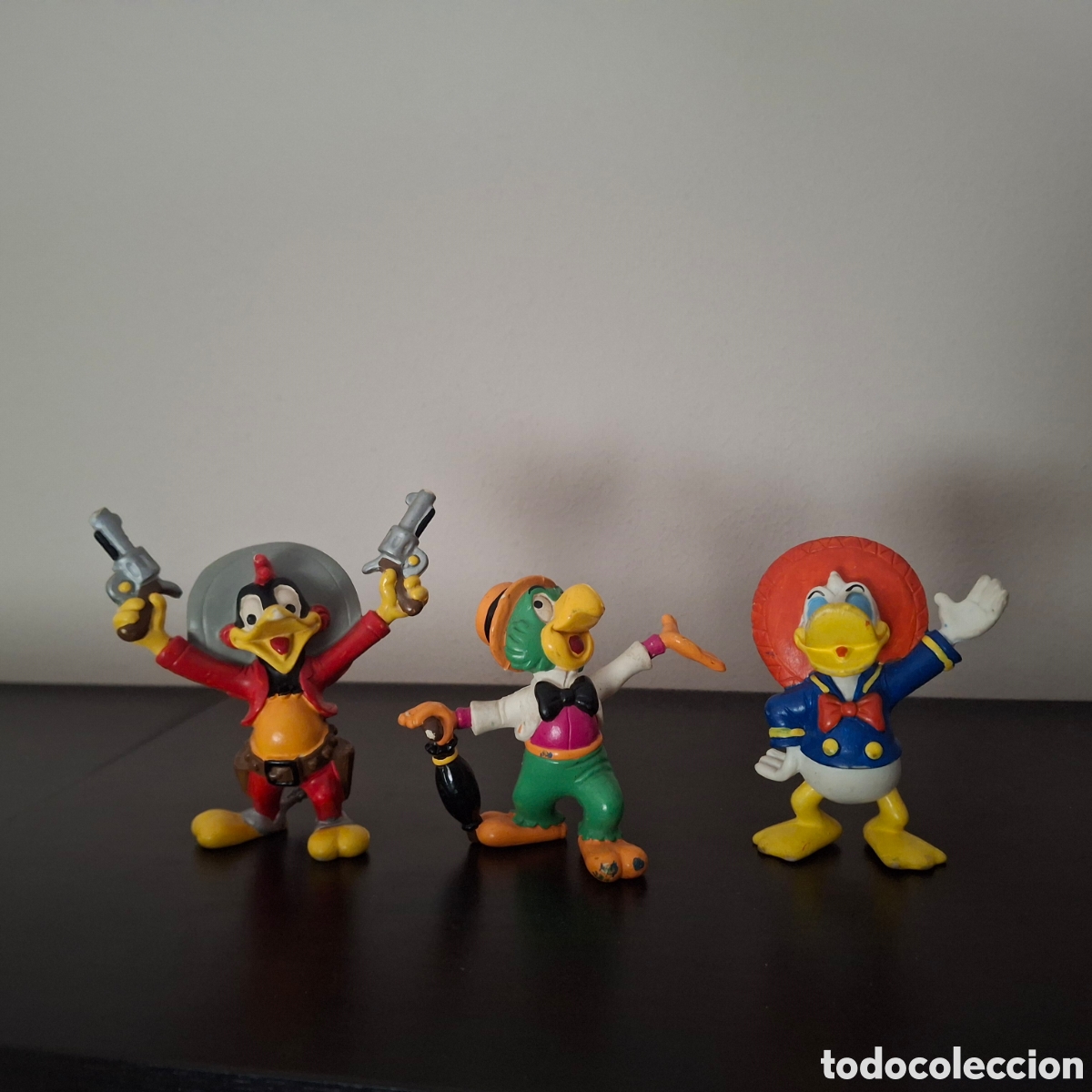 Figuras de goma y PVC: COMICS SPAIN - LOS TRES CABALLEROS - SERIE COMPLETA 3 FIGURAS - JOSE CARIOCA PANCHITO PISTOLAS