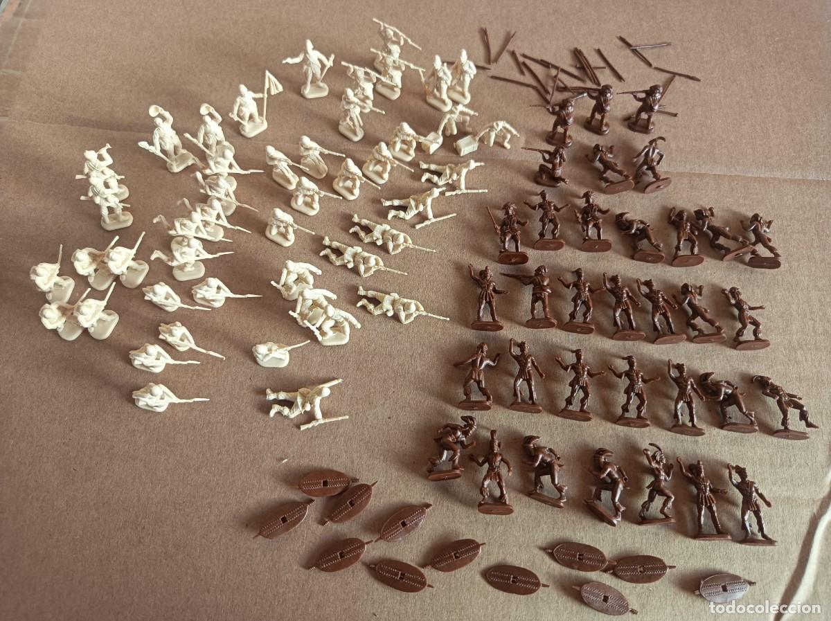 Figuras de goma y PVC: FIGURITAS SIMILARES MONTAPLEX EJ&Eacute;RCITO BRIT&Aacute;NICO Y ZUL&Uacute;ES