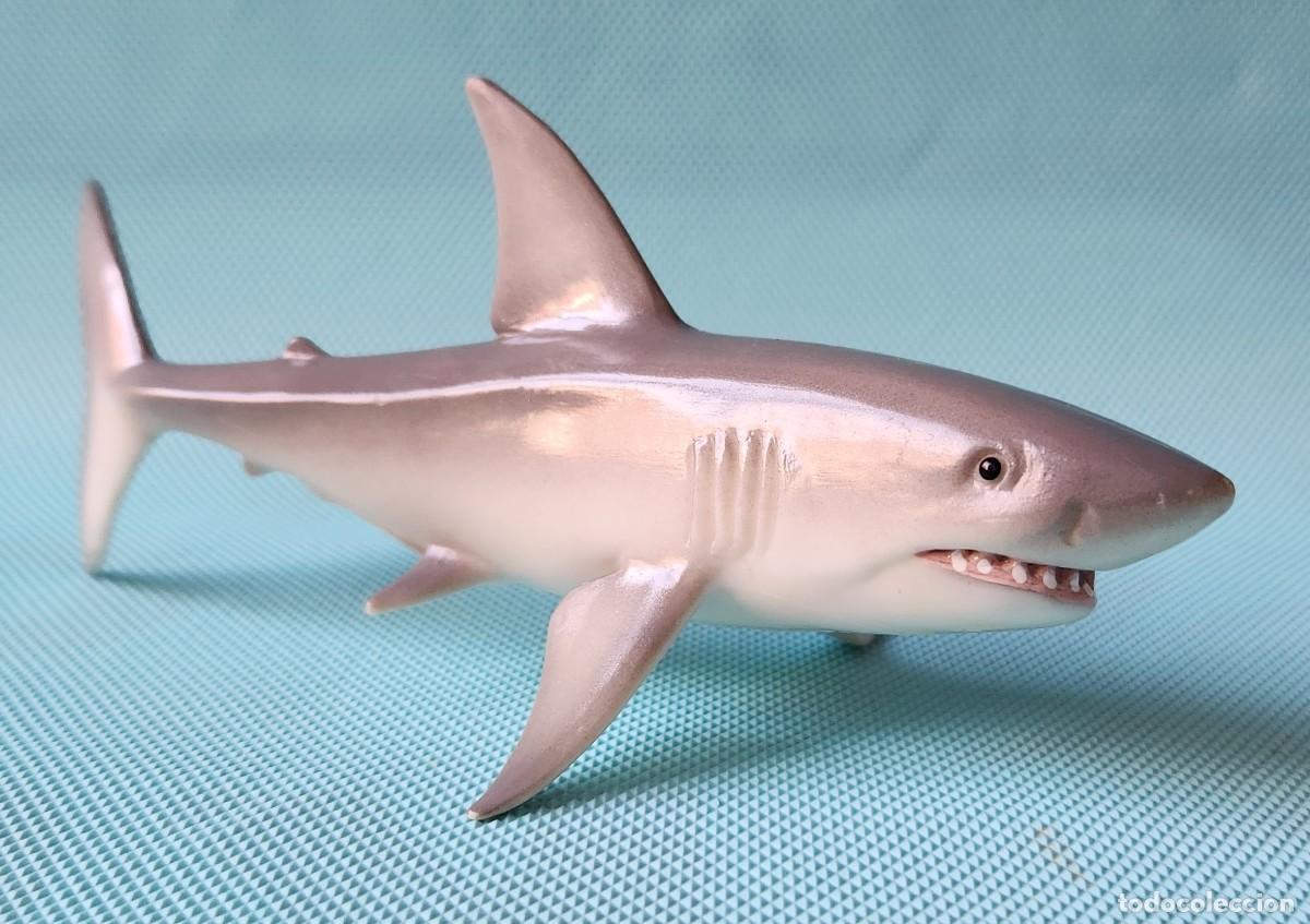 Figuras de goma y PVC: GRAN TIBURON BLANCO - PVC Figura SCHLEICH Vintage ANIMAL MARINO - GERMANY / CHINA 2004