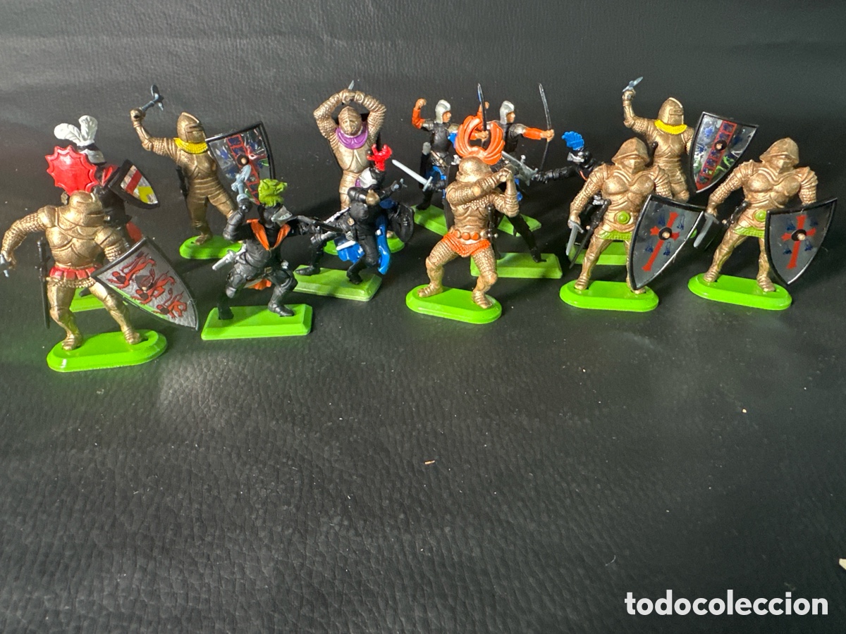 Figuras de goma y PVC: LOTE DE SOLDADOS MEDIEVALES BRITAINS