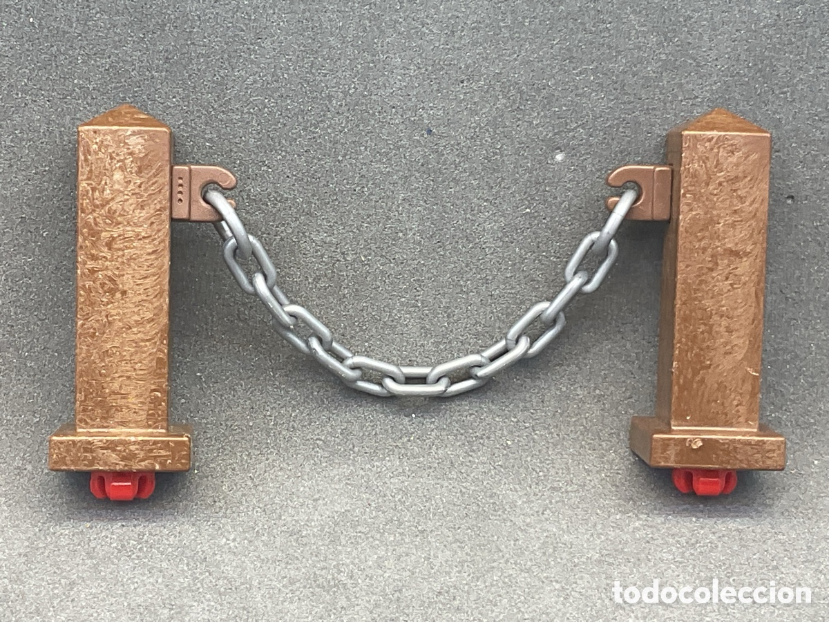 Figuras de goma y PVC: ACCESORIO PLAYMOBIL. POSTES CON CADENA. REF GRANJA.