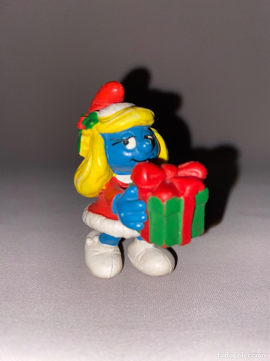 Figuras de goma y PVC: FIGURA DE PVC &ldquo; PITUFINA NAVIDAD &ldquo; - PITUFO PEYO LES SCHTROUMPF 1980