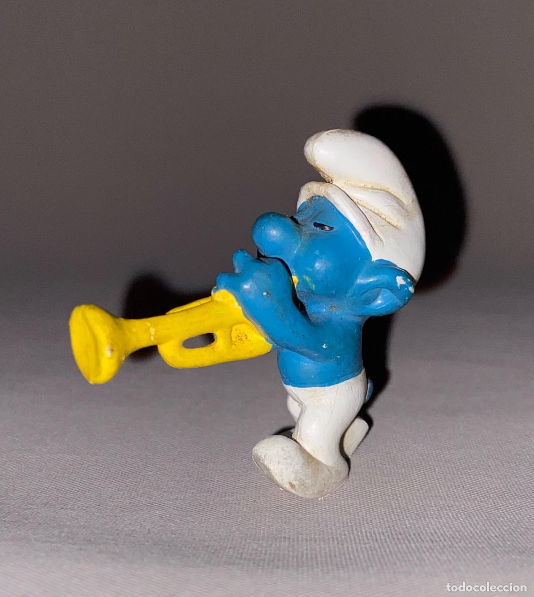 Figure di Gomma e PVC: FIGURA DE PVC &ldquo; PITUFO TROMPETISTA &ldquo; - PEYO LES SCHTROUMPF SCHLEICH 1980