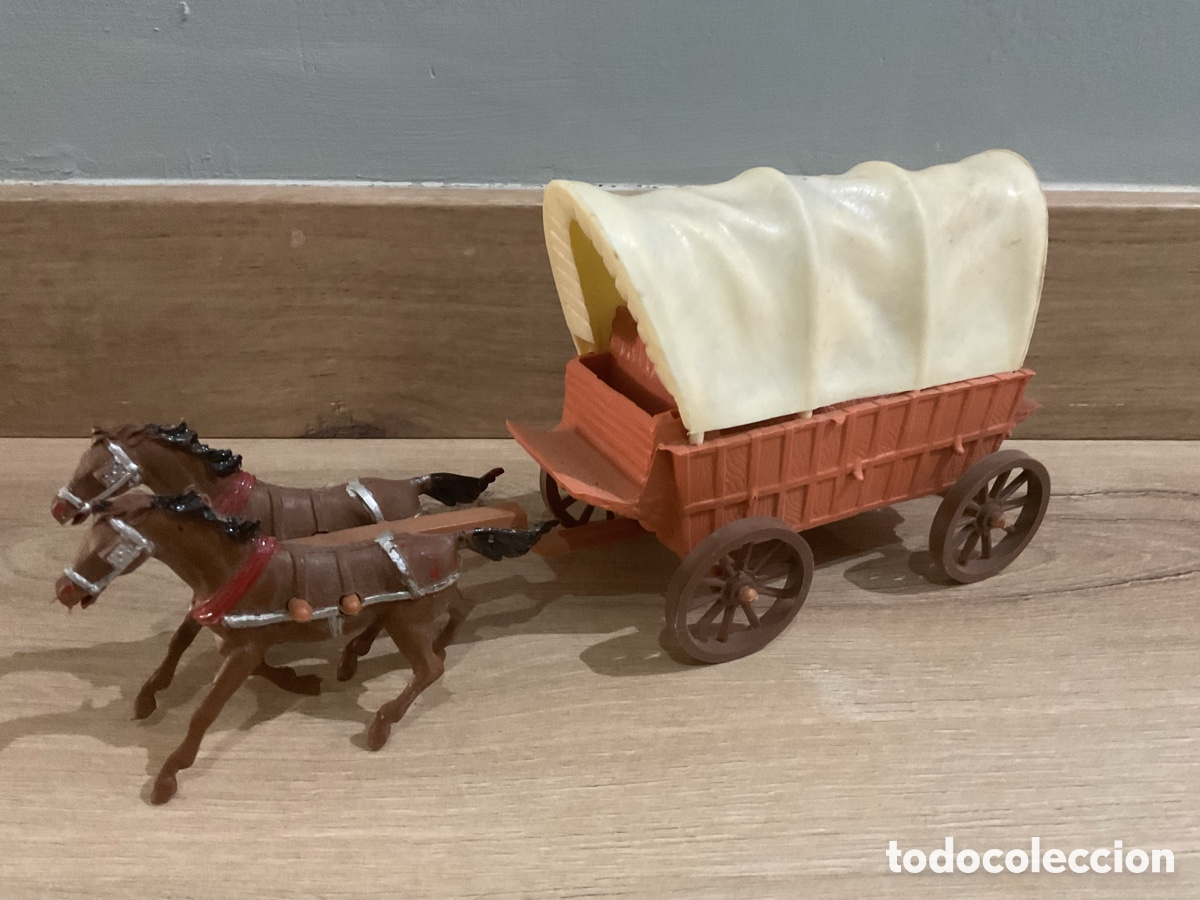 Figuras de goma y PVC: ANTIGUA FIGURA DEL OESTE EN PLASTICO. CARRETA CON TOLDO.