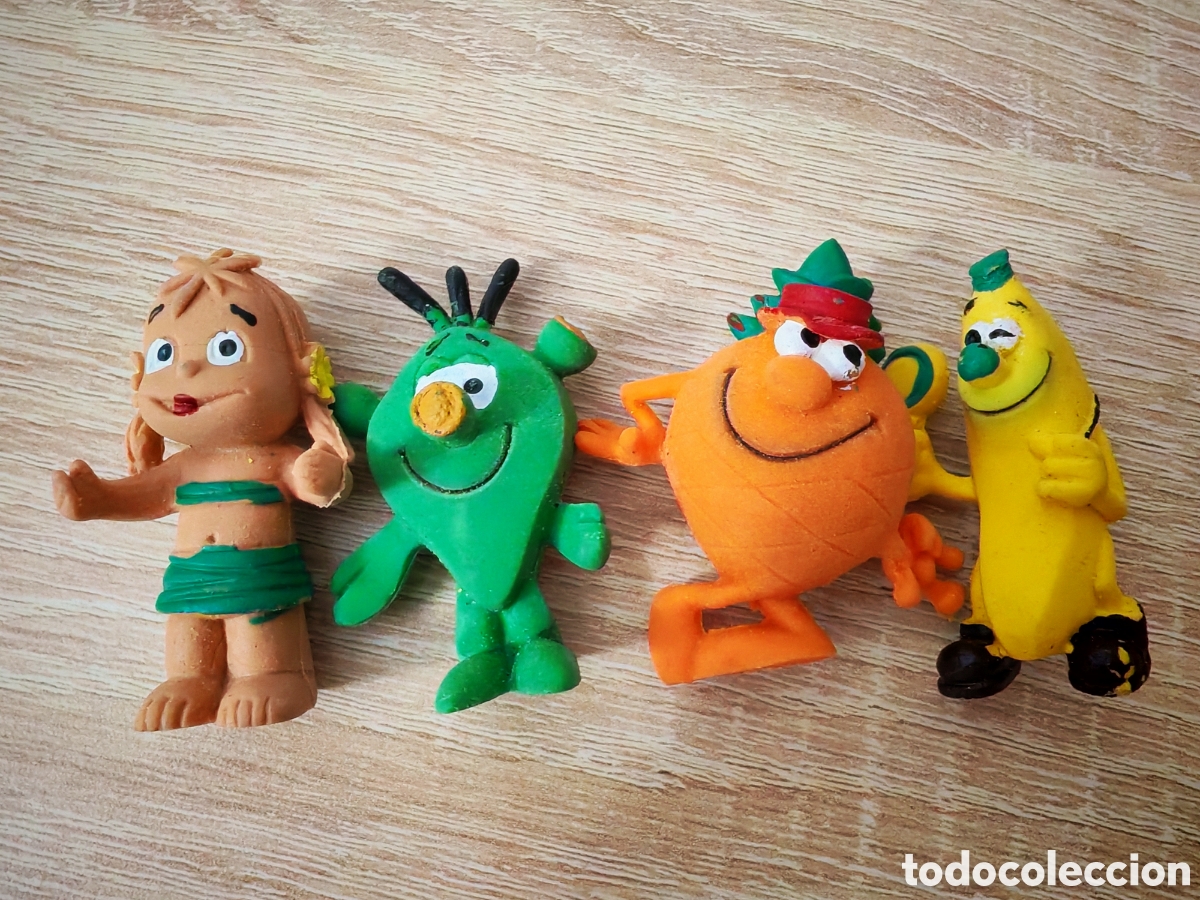 Figuras de goma y PVC: Lote 4 gomas &rdquo;Los Fruittis&rdquo; A&ntilde;os 90