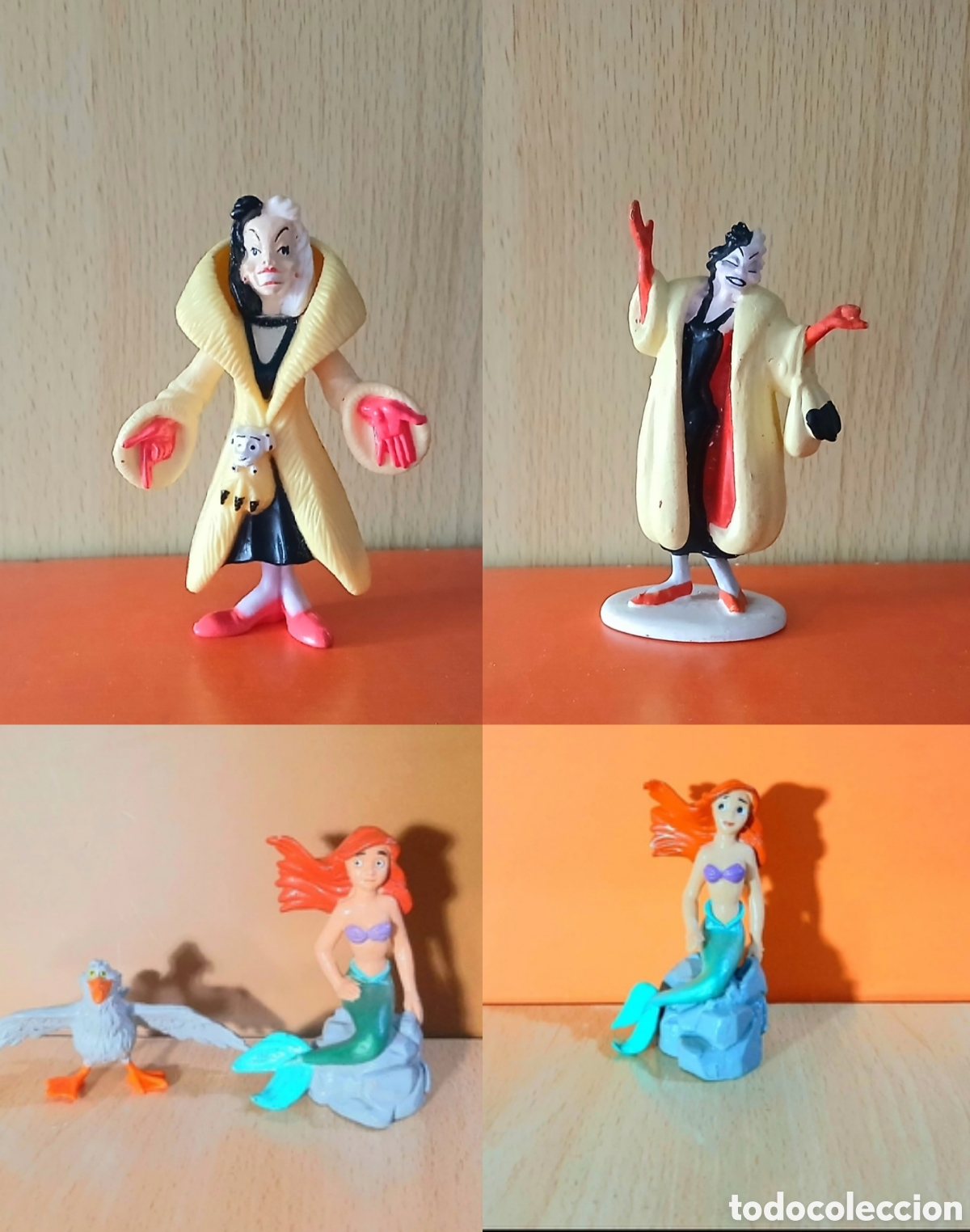Gummi- und PVC-Figuren: Figuras de la Sirenita Ariel Bully y gaviota Scutte y Cruella de Vil Disney