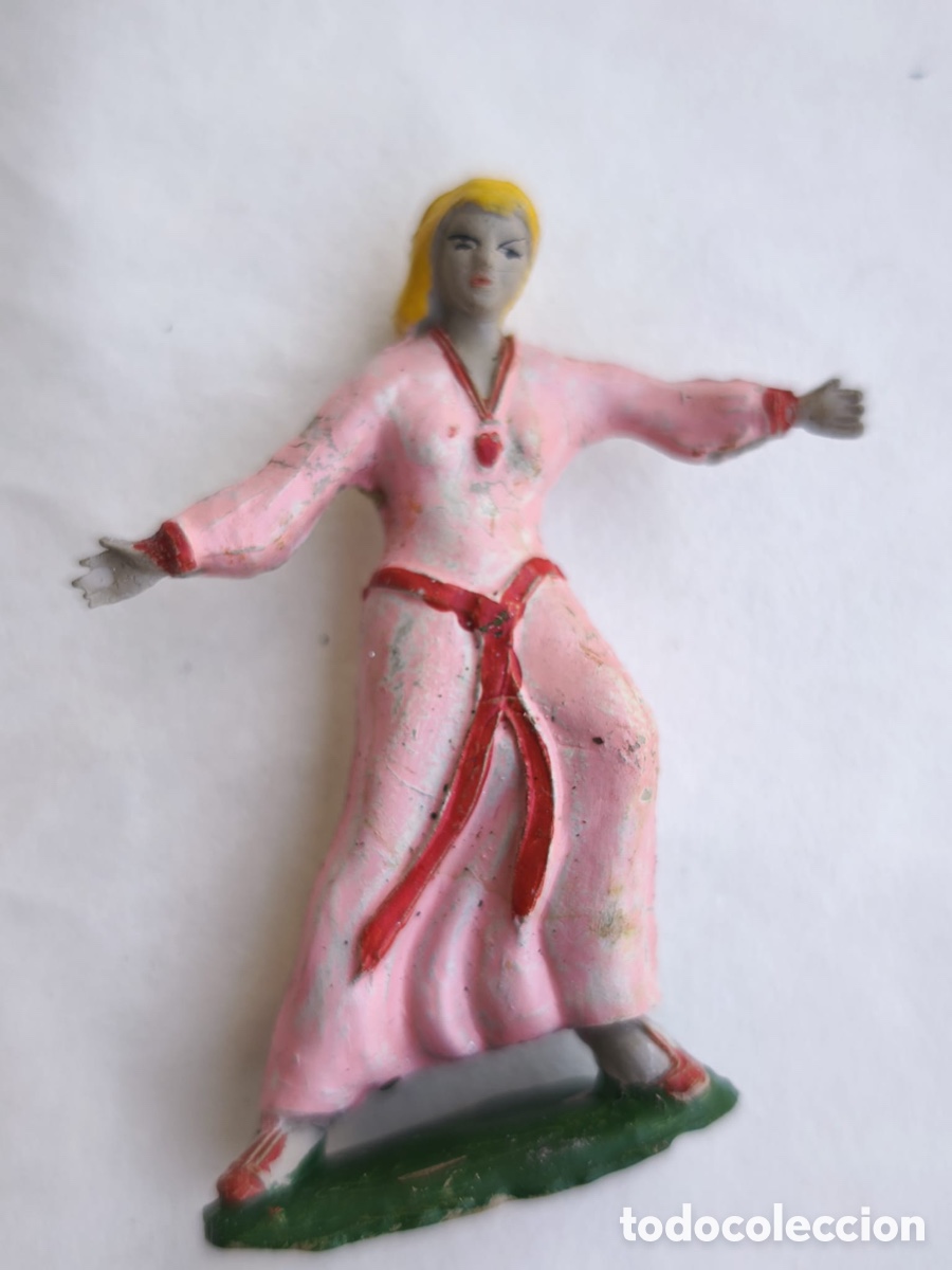Figuras de goma y PVC: Figura Vintage de Sigrid (Vestido Rosa) &ndash; El Capit&aacute;n Trueno (Estereoplast, A&ntilde;os 50/60)