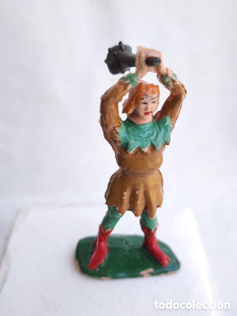 Figuras de goma y PVC: Figura Vintage de Crisp&iacute;n con Maza Elevada &ndash; El Capit&aacute;n Trueno (Estereoplast, A&ntilde;os 50/60)