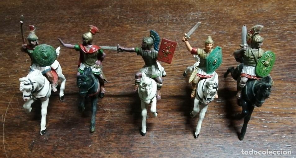 Figuras de goma y PVC: SERIE COMPLETA, ROMANOS A CABALLO LEGIONES ROMANAS, EN GOMA REAMSA A&Ntilde;OS 50 (COMANSI,