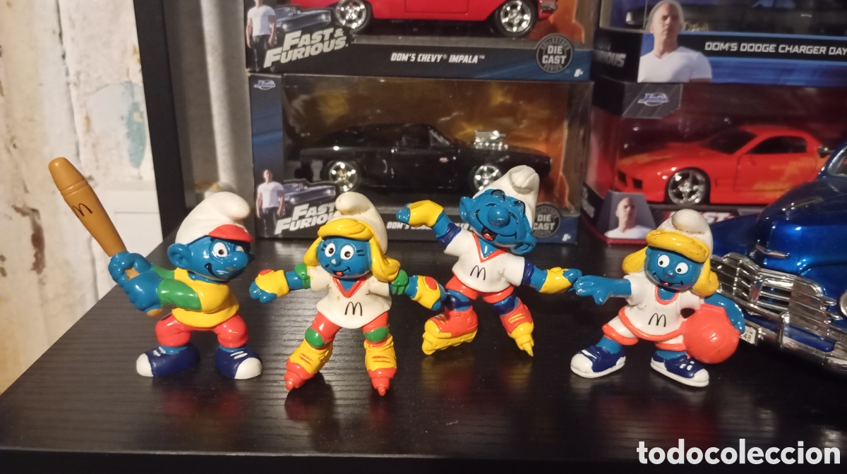 Figuras de goma y PVC: Lote 4 Pitufos Peyo McDonald's 1997 &ndash; Vintage