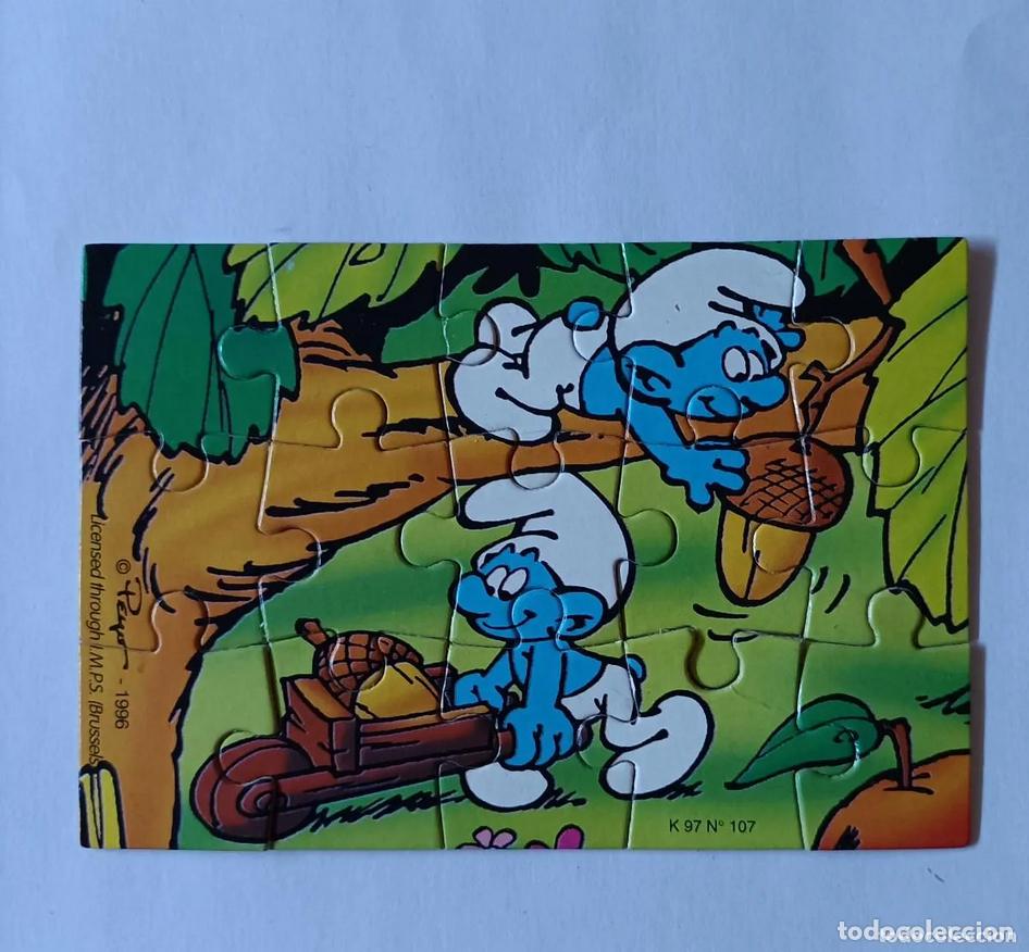 Figuras de goma Kinder: pitufos smurfs puzzle puzle k97 k 97 kinder antiguo a&ntilde;os 90 bellota