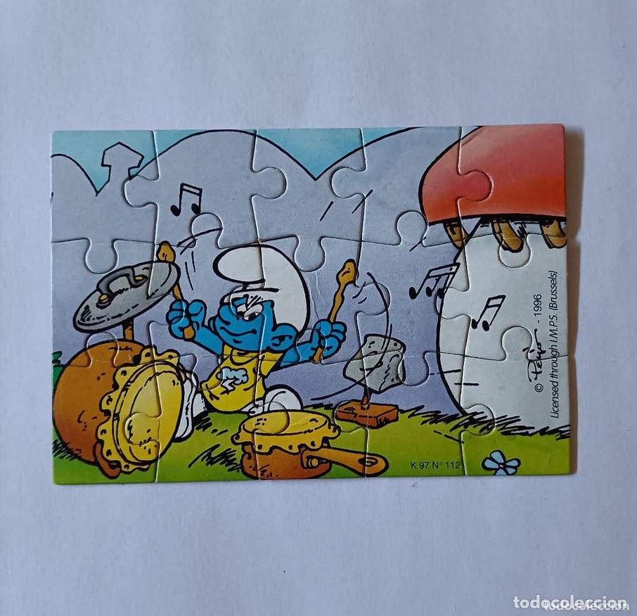 Figuras de goma Kinder: pitufos smurfs puzzle puzle k97 k 97 kinder antiguo a&ntilde;os 90 bellota