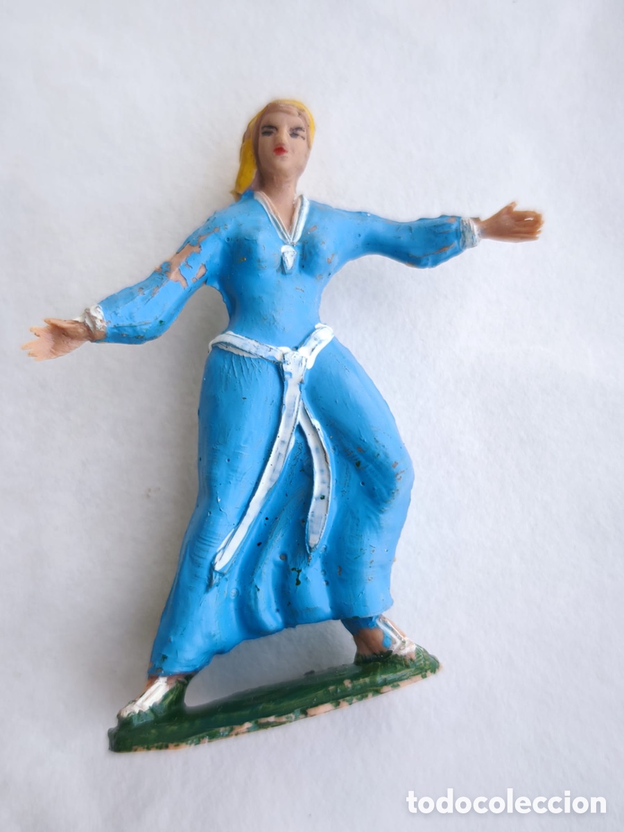 Figuras de goma y PVC: Figura Vintage de la Reina Sigrid (Vestido Azul) &ndash; El Capit&aacute;n Trueno (Estereoplast, A&ntilde;os 50/60)