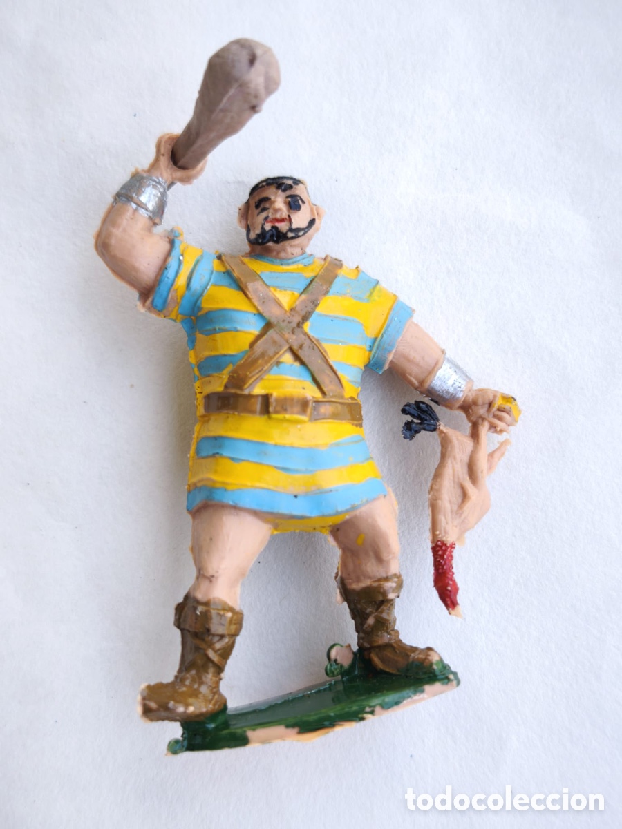 Figurines en Caoutchouc et PVC: Figura Vintage de Goliath con Maza y Jabal&iacute; &ndash; El Capit&aacute;n Trueno (Estereoplast, A&ntilde;os 50/60)