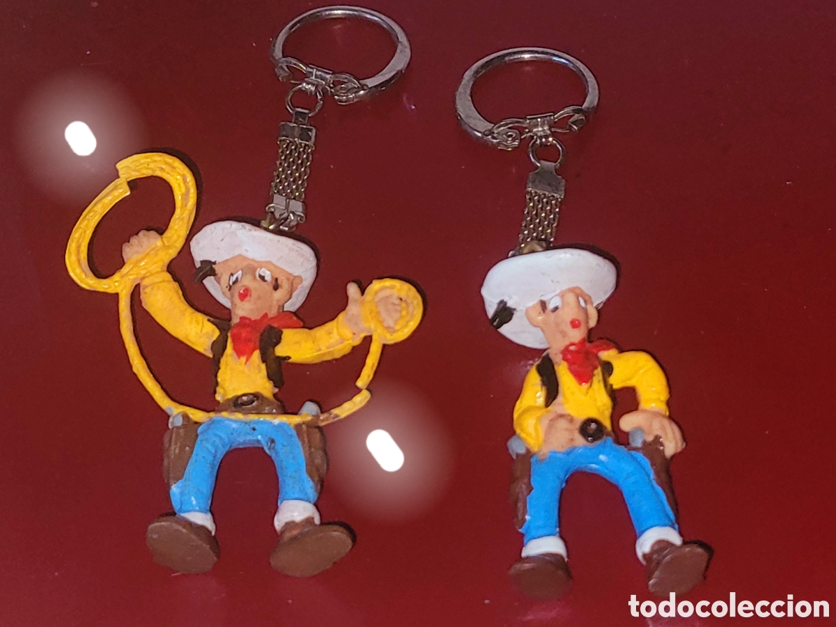 Figuras de goma y PVC: Bonito lote 2 figuras pvc goma Lucky Luke marca Comansi